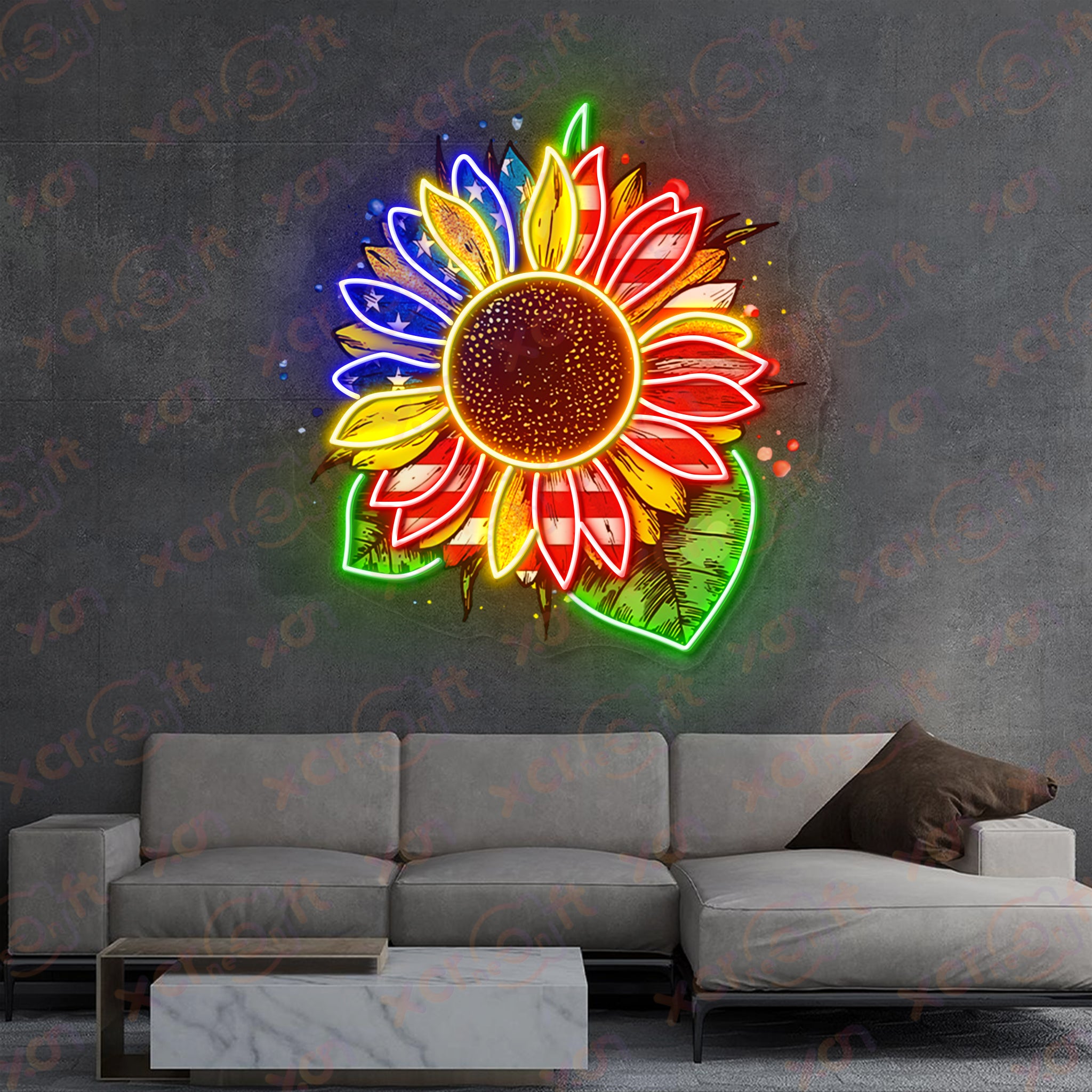 Sunflower USA UV Printed Neon Sign