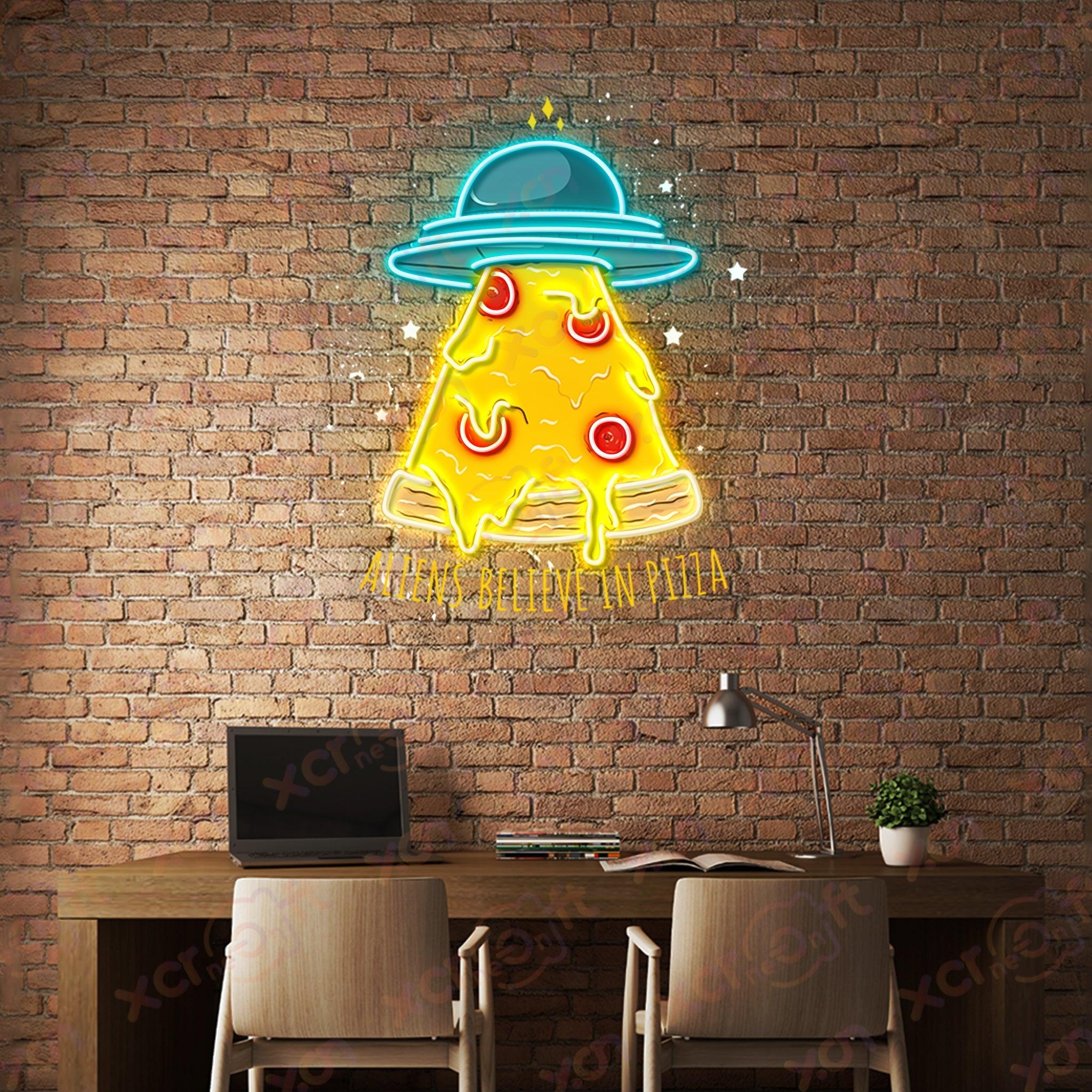 Pizza UFO UV Custom Neon Sign