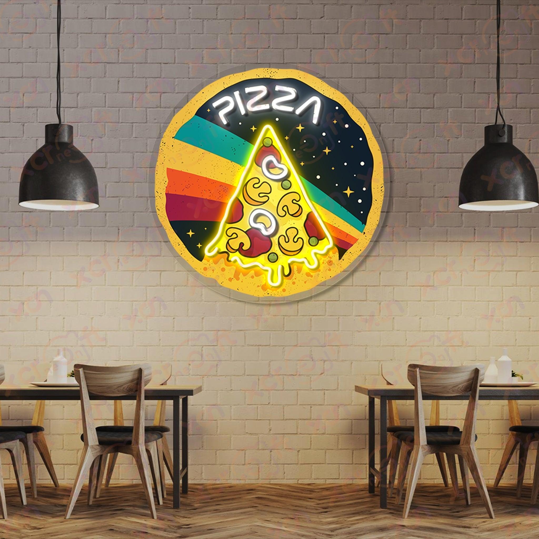 Pizza Spaceship Neon Signs Decoration