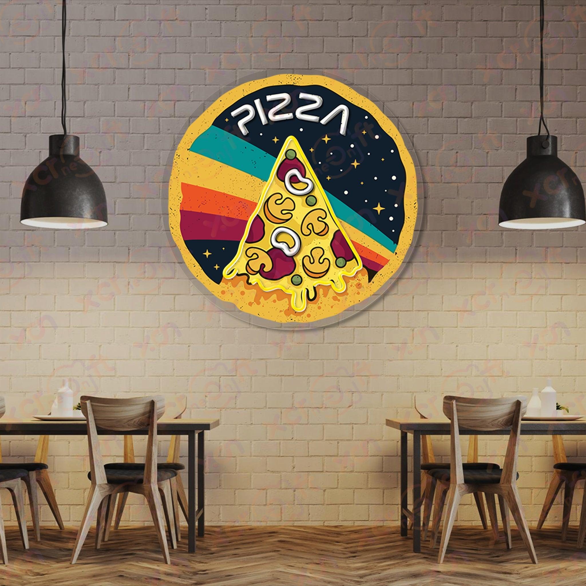 Pizza Spaceship Neon Signs Decoration