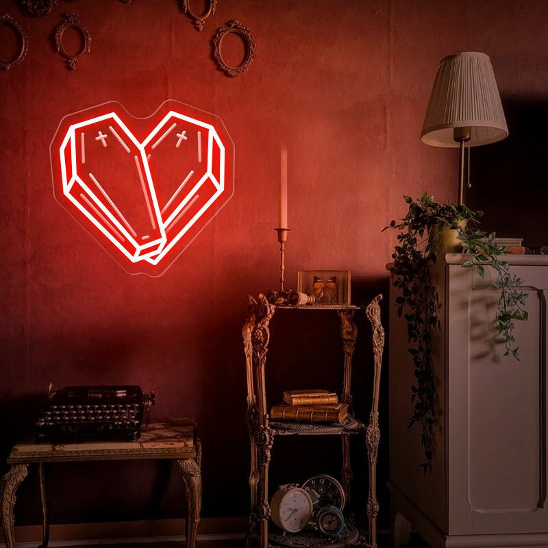 Coffin Heart Neon Sign