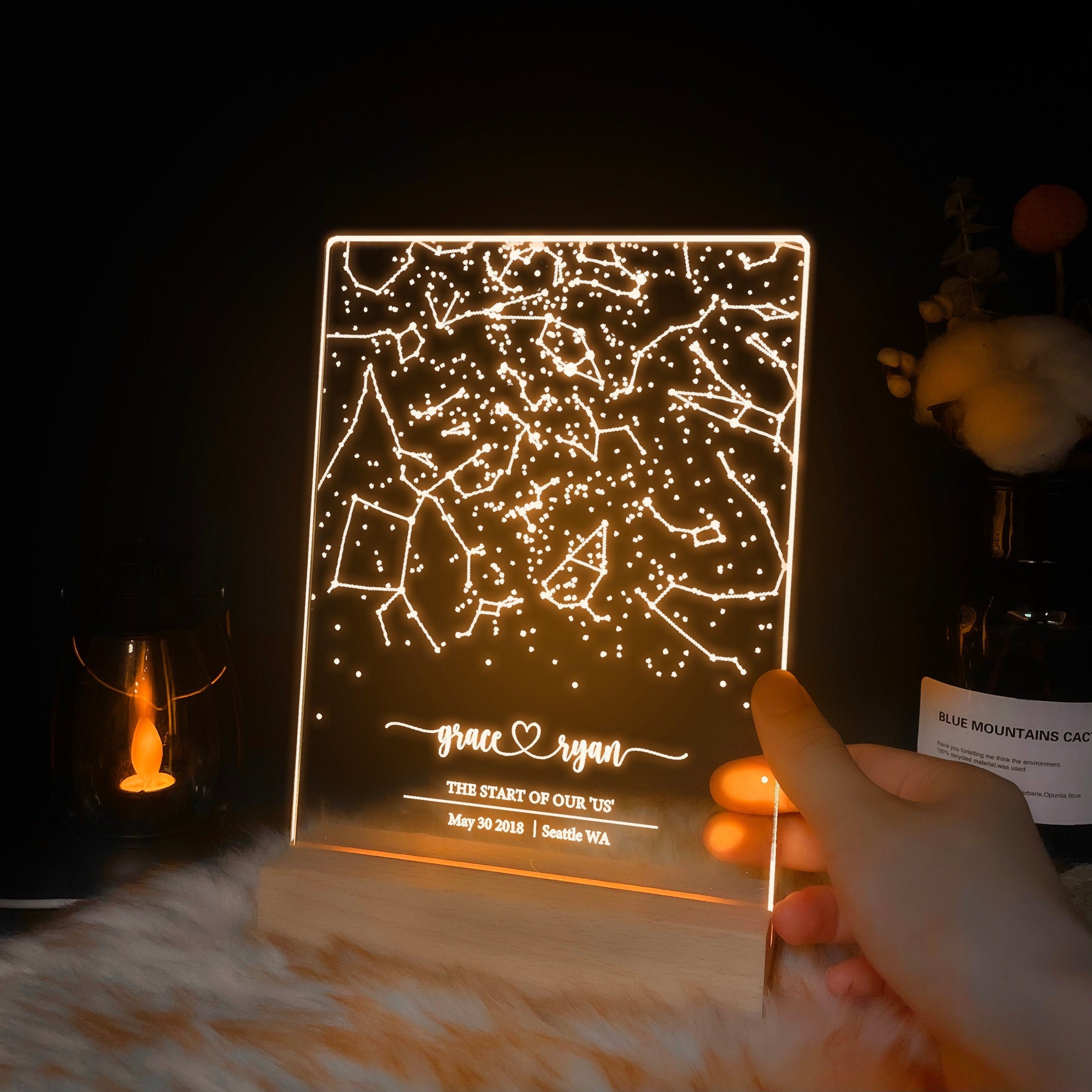 Custom Star Map By Date Table Lamp