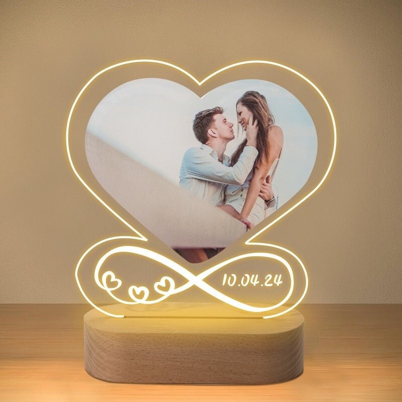 Personalized Heart LED Acrylic with Photo