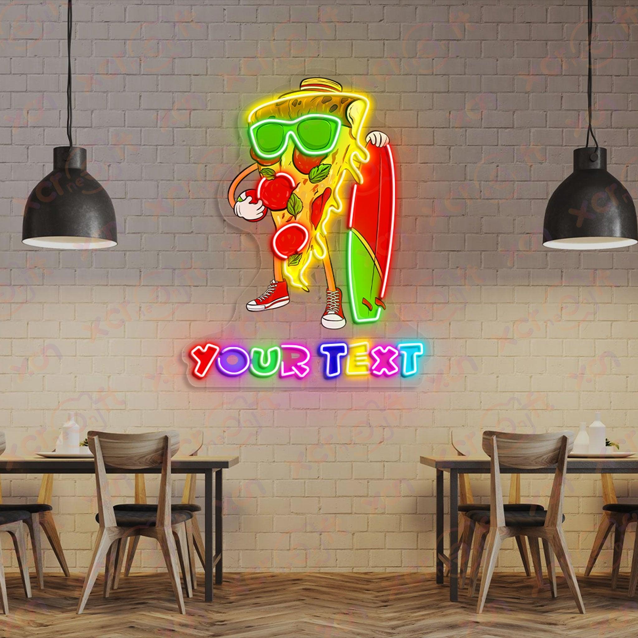 Pizza Wear Sunglasses LED Neon Wall Art