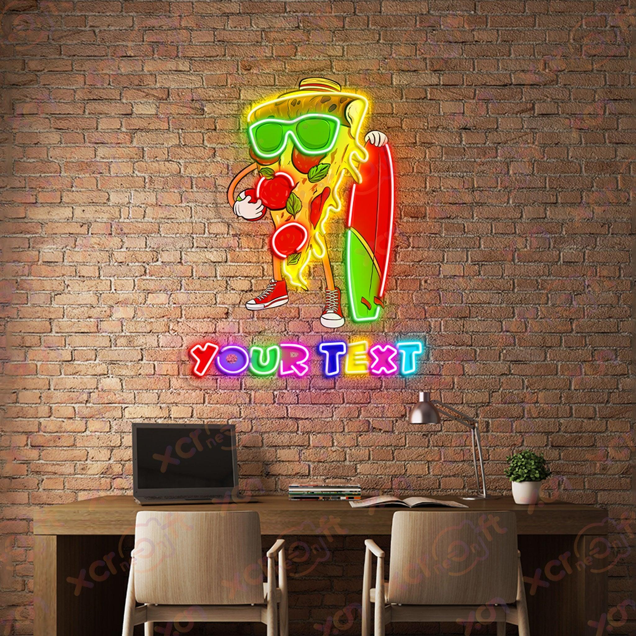 Pizza Wear Sunglasses LED Neon Wall Art