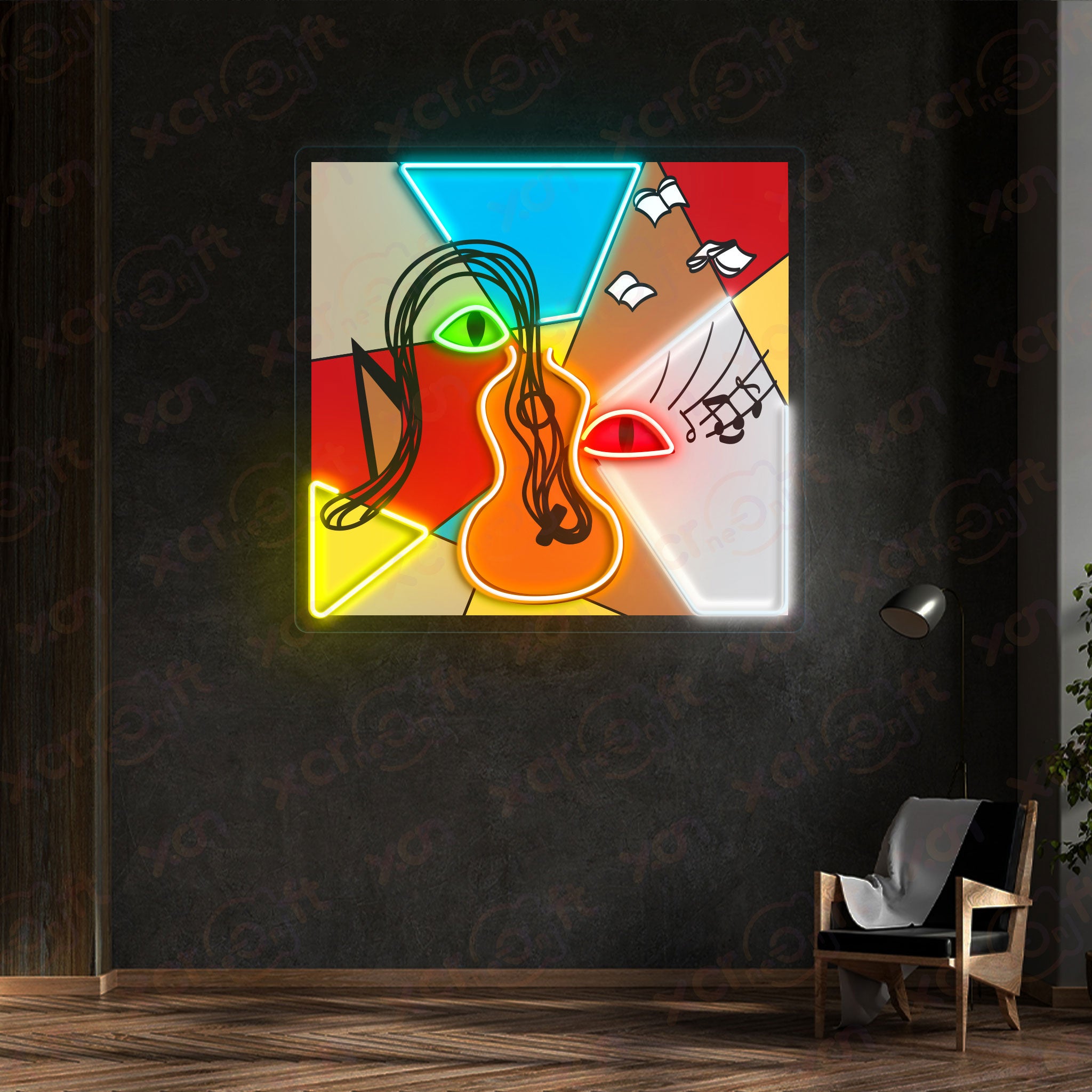 Abstract Music Neon Sign