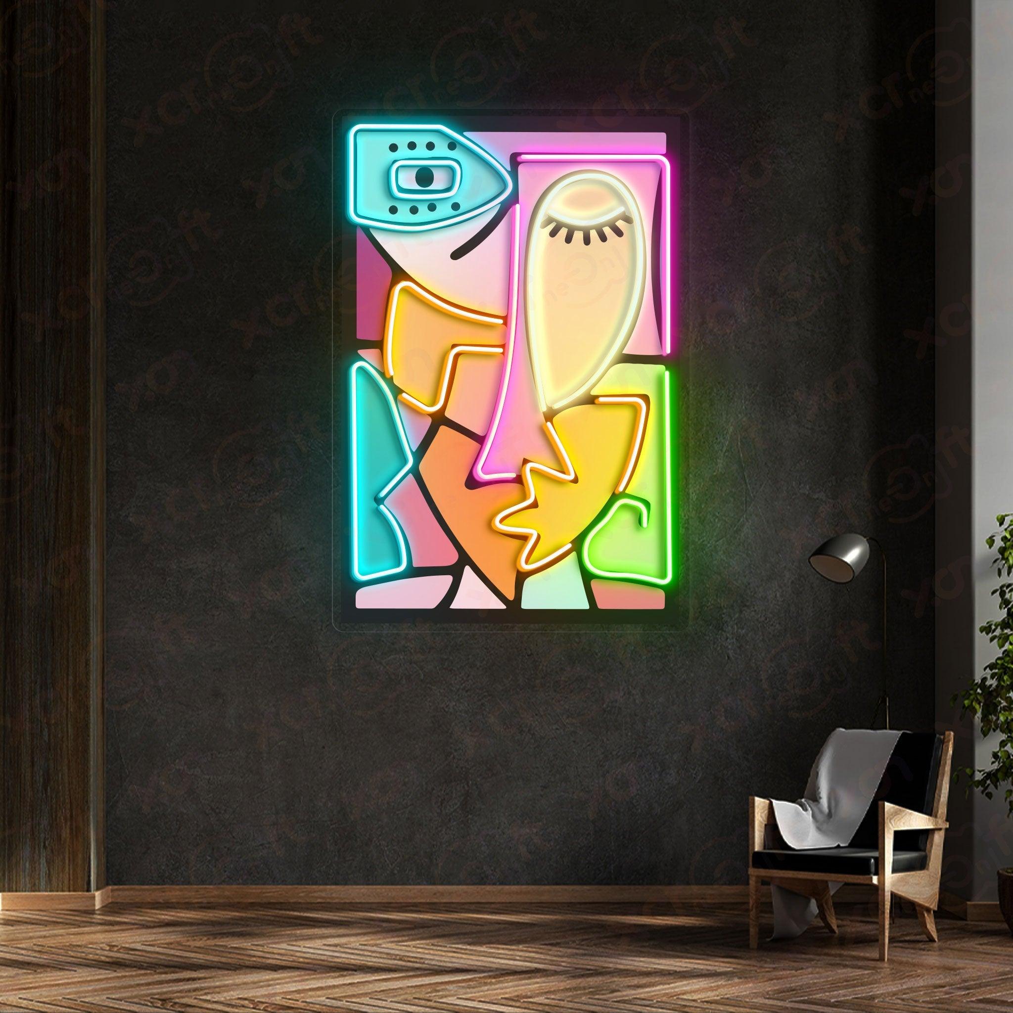 Abstract Woman UV Neon Signs