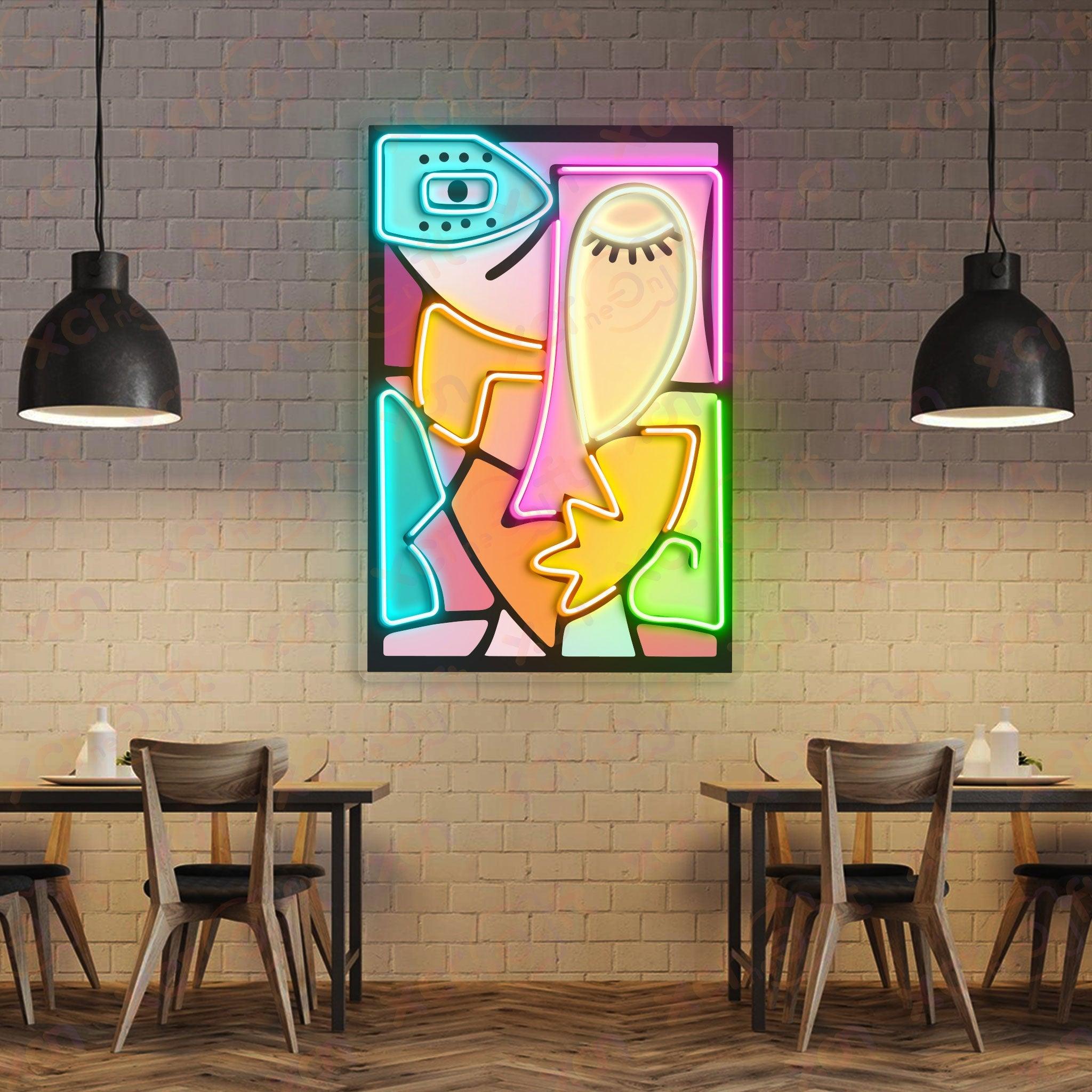 Abstract Woman UV Neon Signs