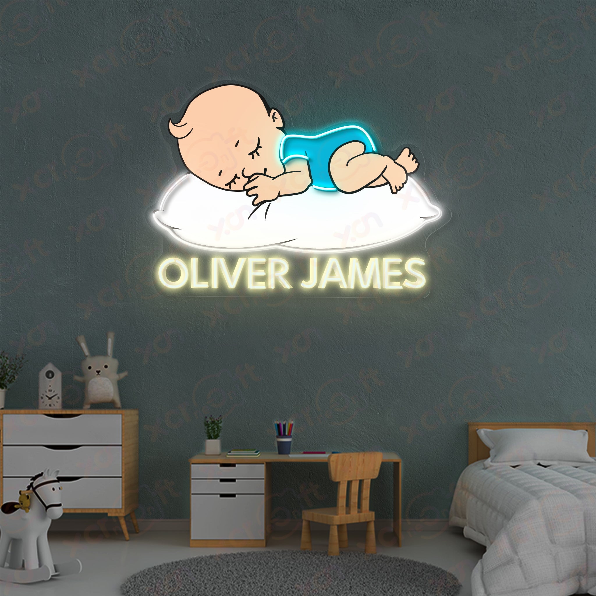 Baby Boy Sign LED Neon Wall Art