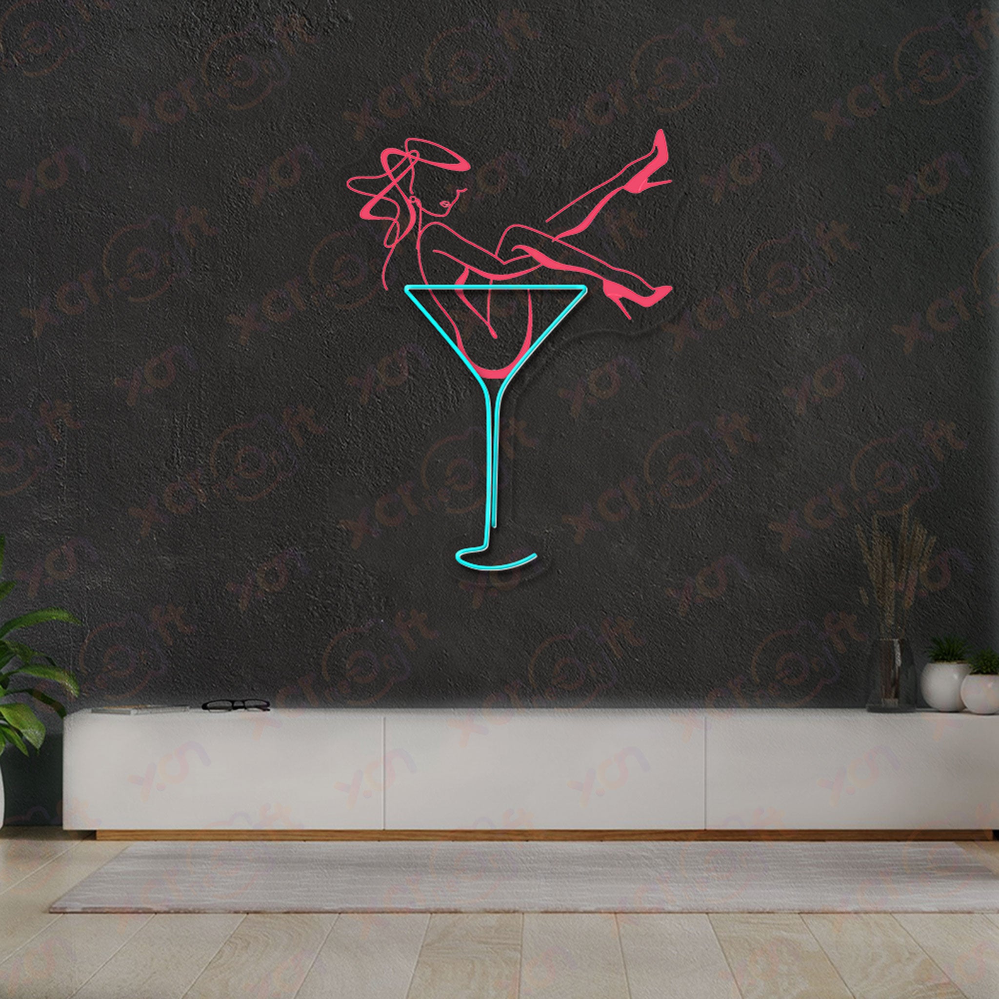 Girl In Glass UV Printed LED Neon Sign