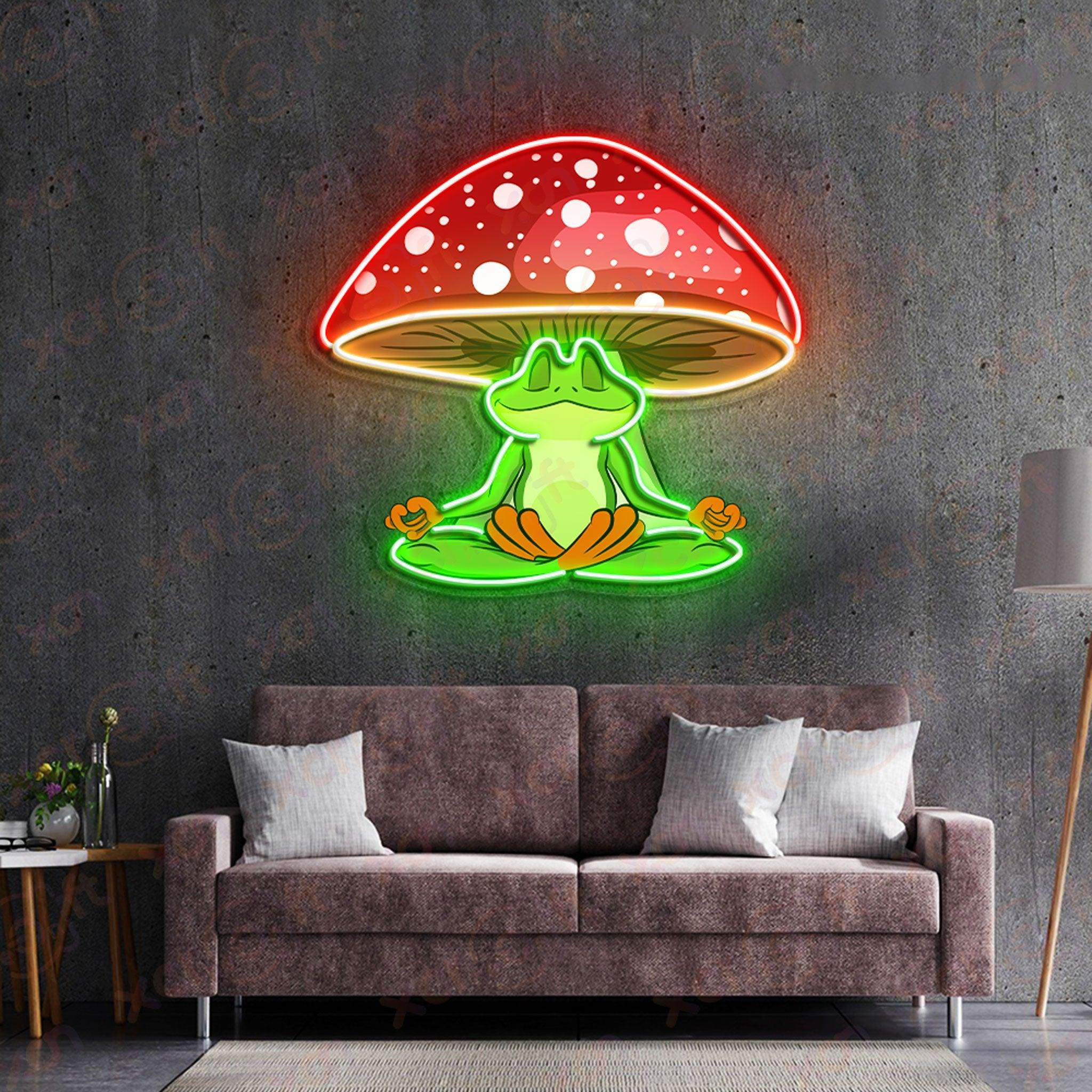 Frog Meditation LED Neon Wall Art