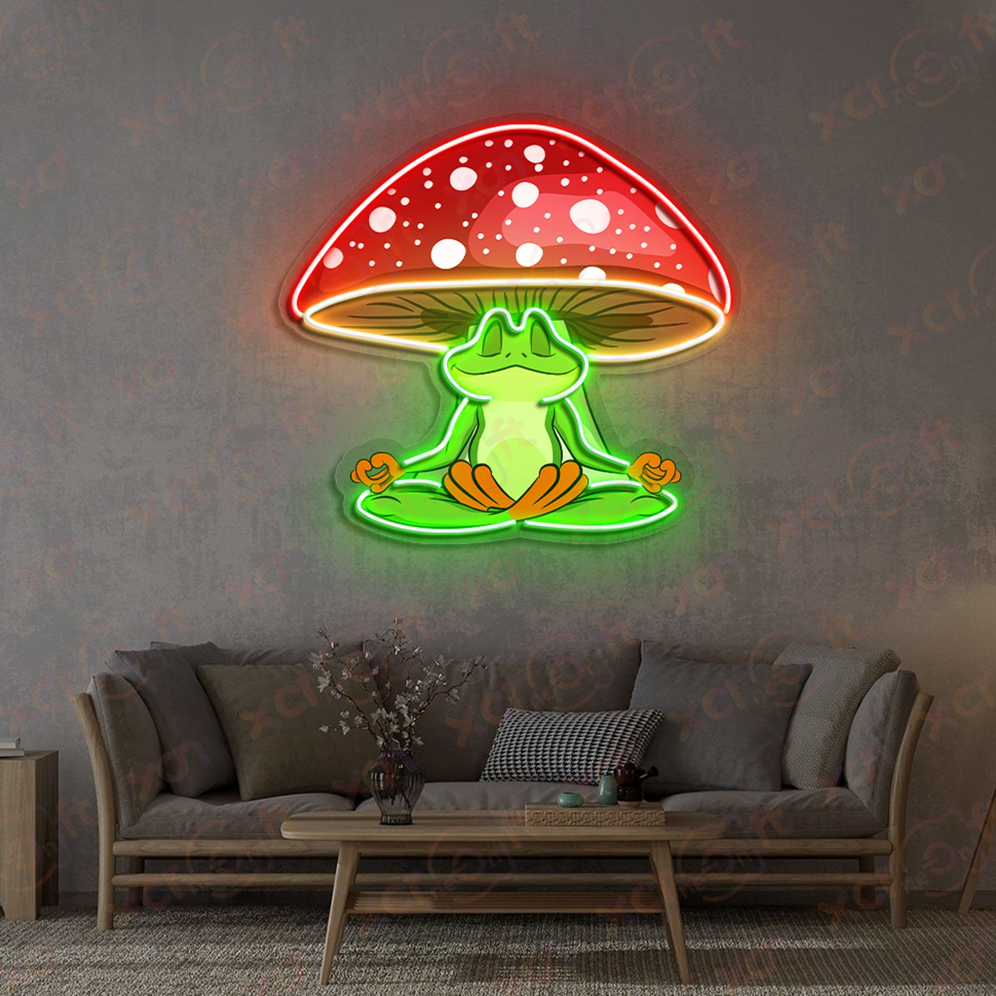 Frog Meditation LED Neon Wall Art