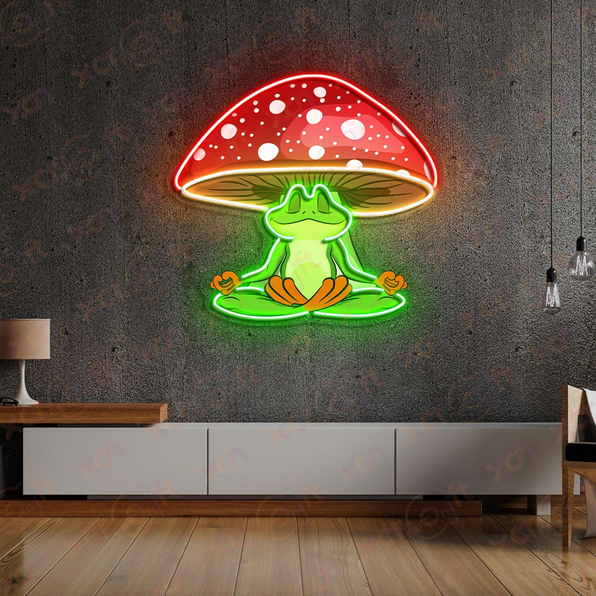 Frog Meditation LED Neon Wall Art