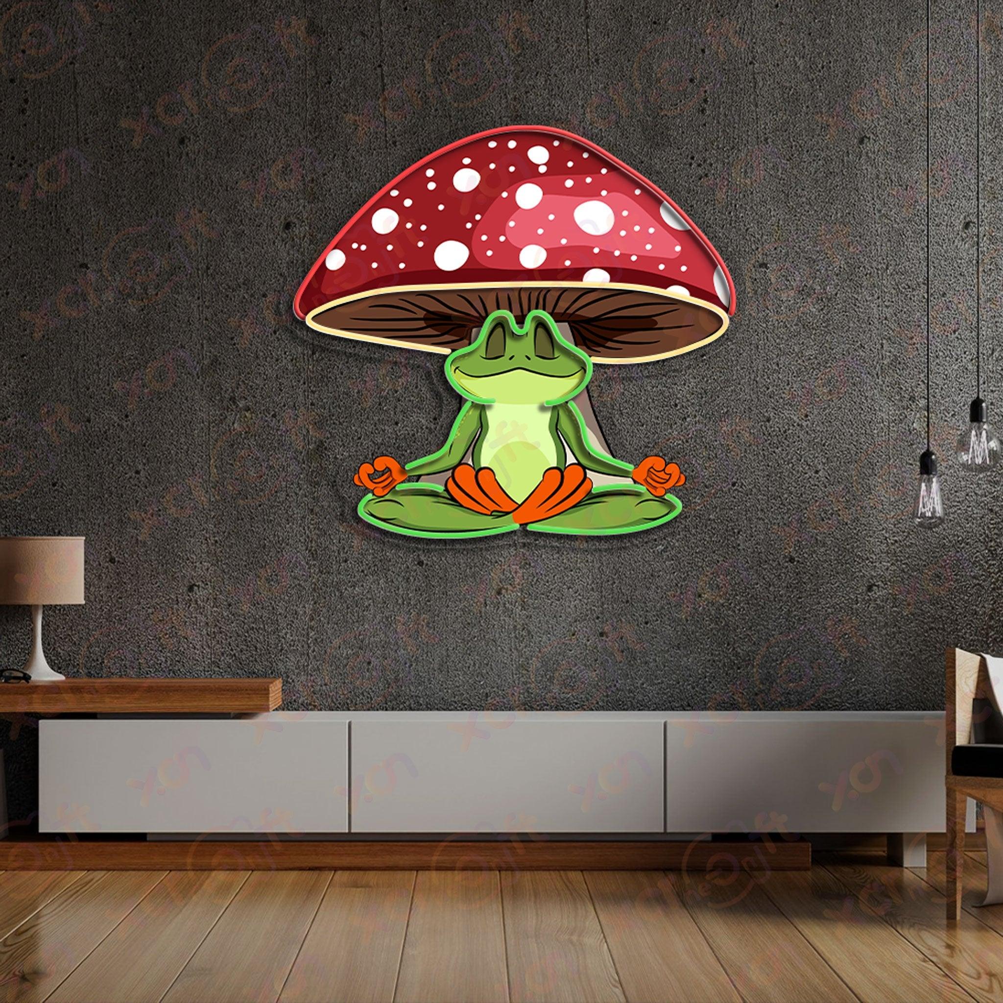 Frog Meditation LED Neon Wall Art