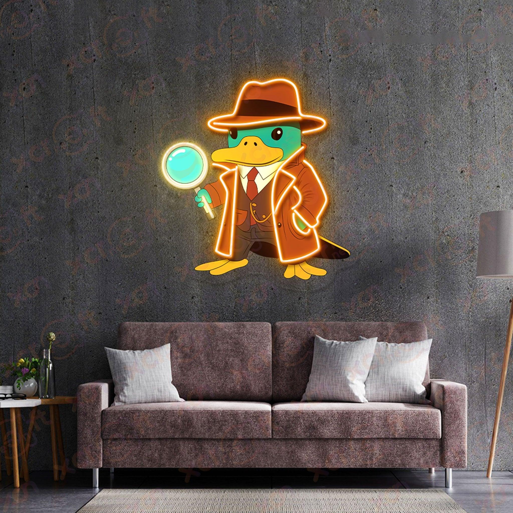 Cartoon Platypus UV Printed Neon Sign