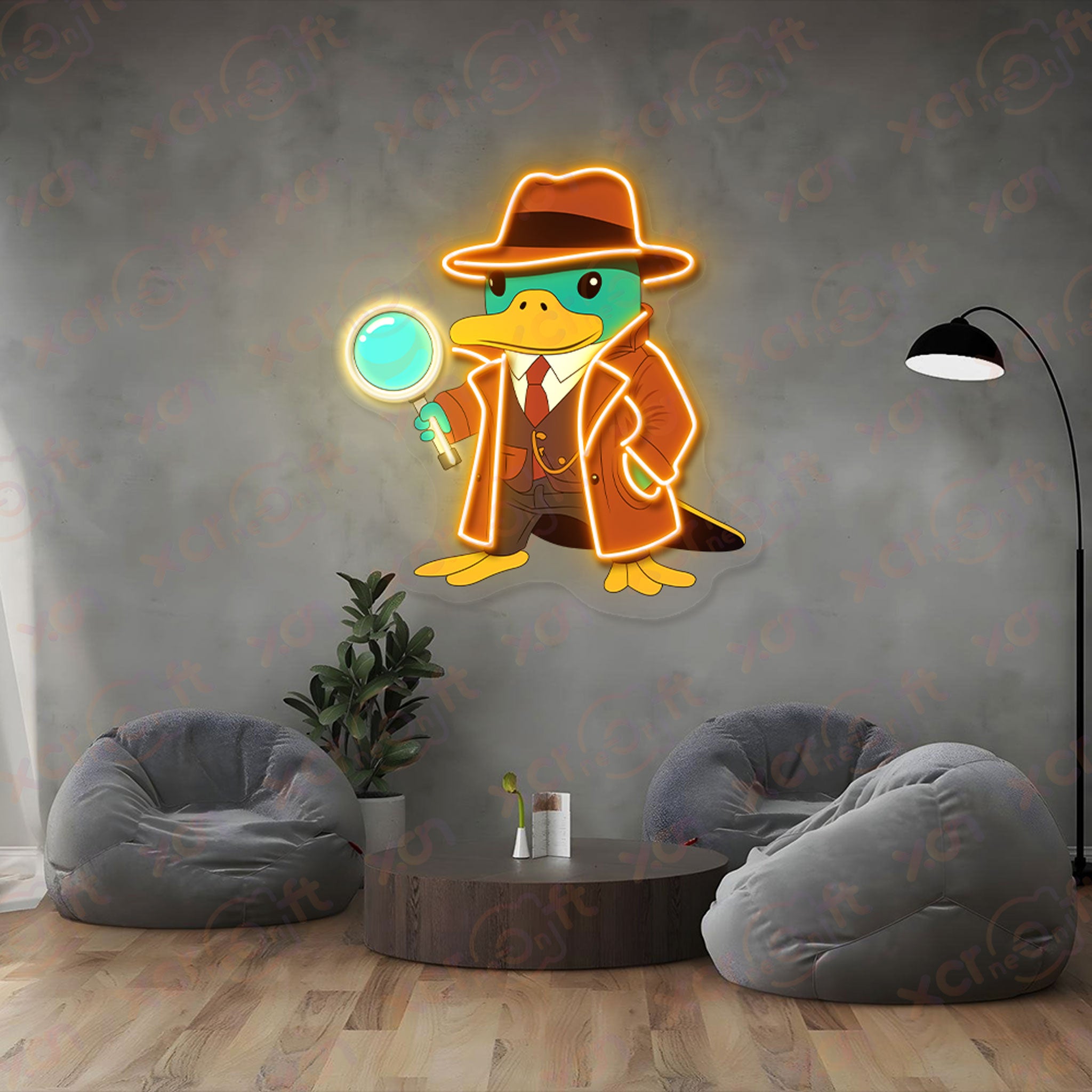 Cartoon Platypus UV Printed Neon Sign