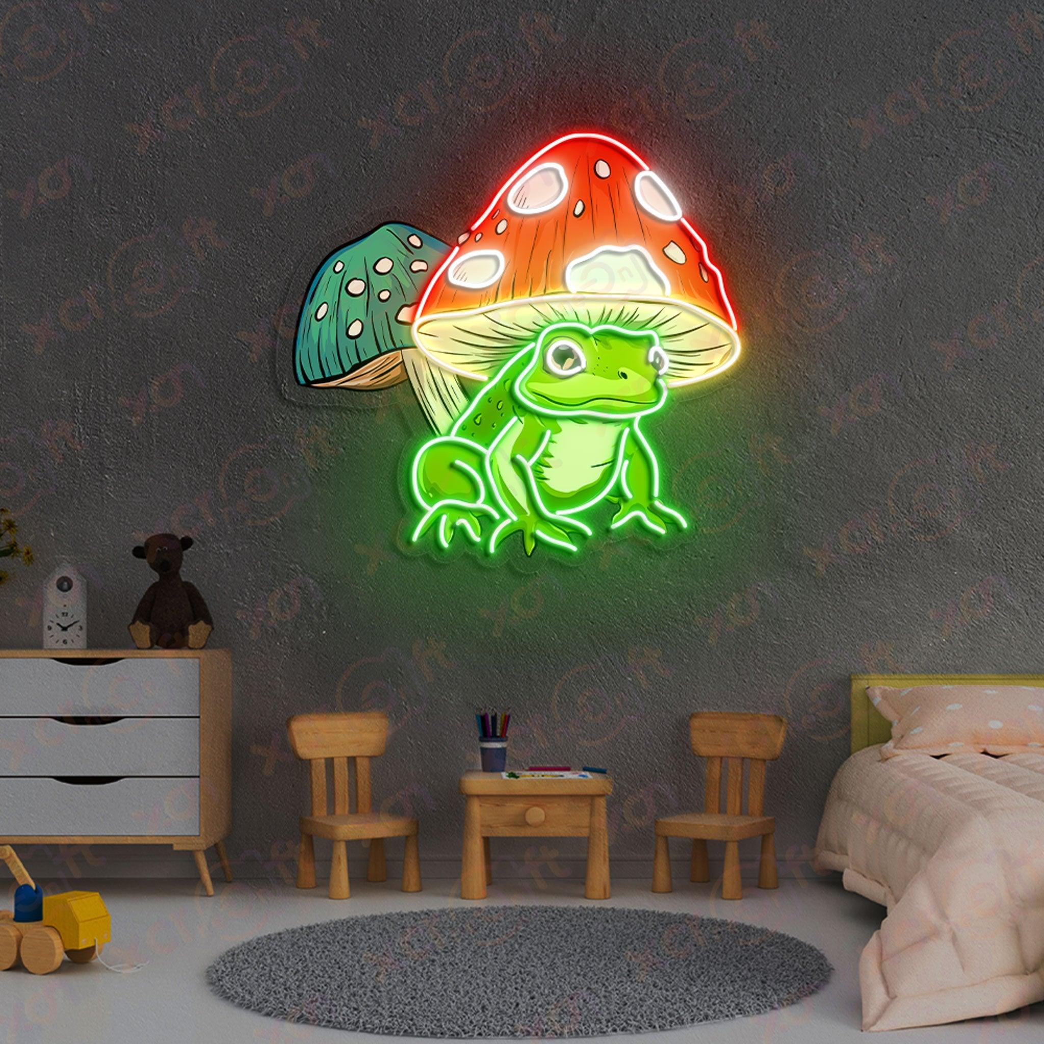 Frog And Mushroom UV Printed LED Neon Sign