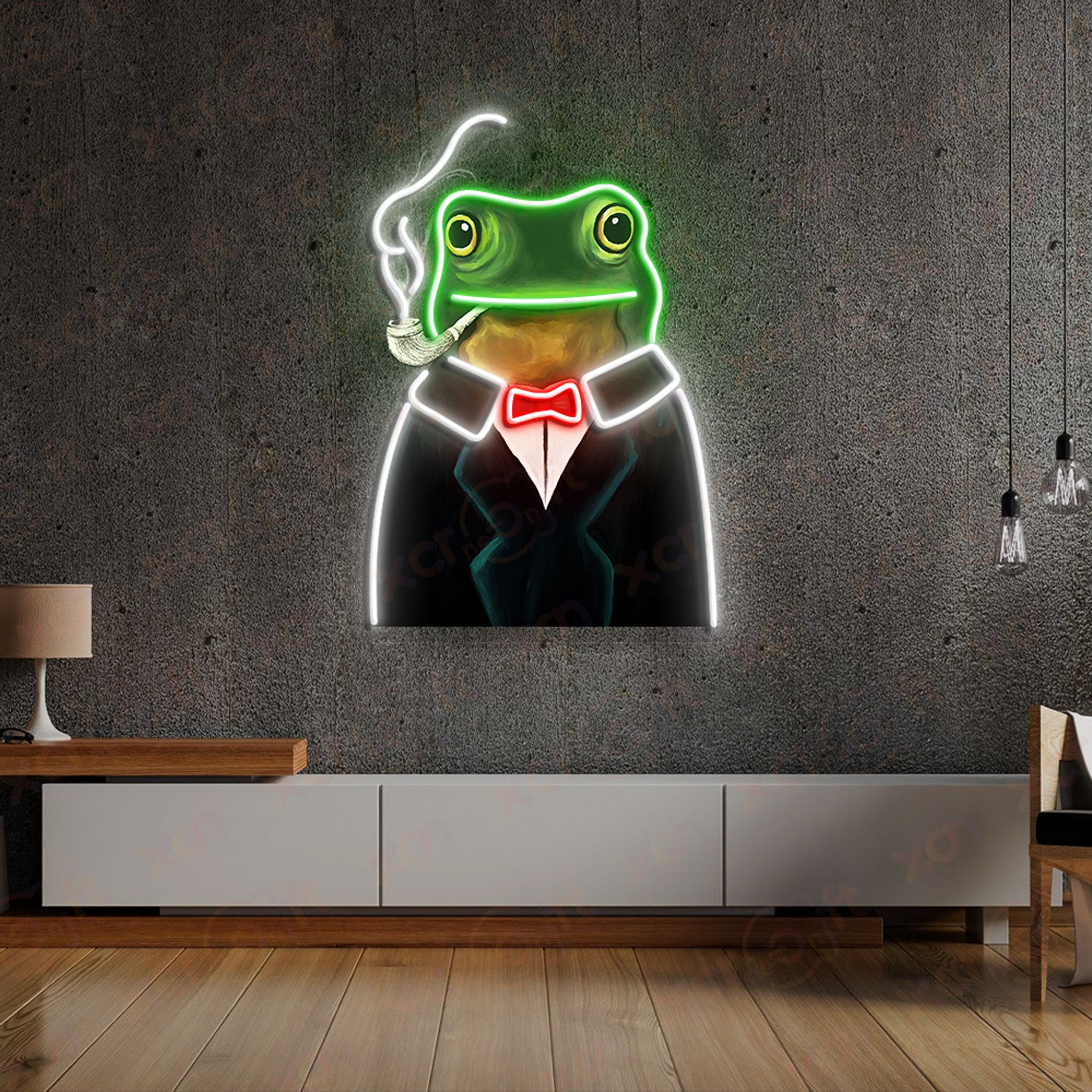 Frog Smokes Cigar UV Custom Neon Sign