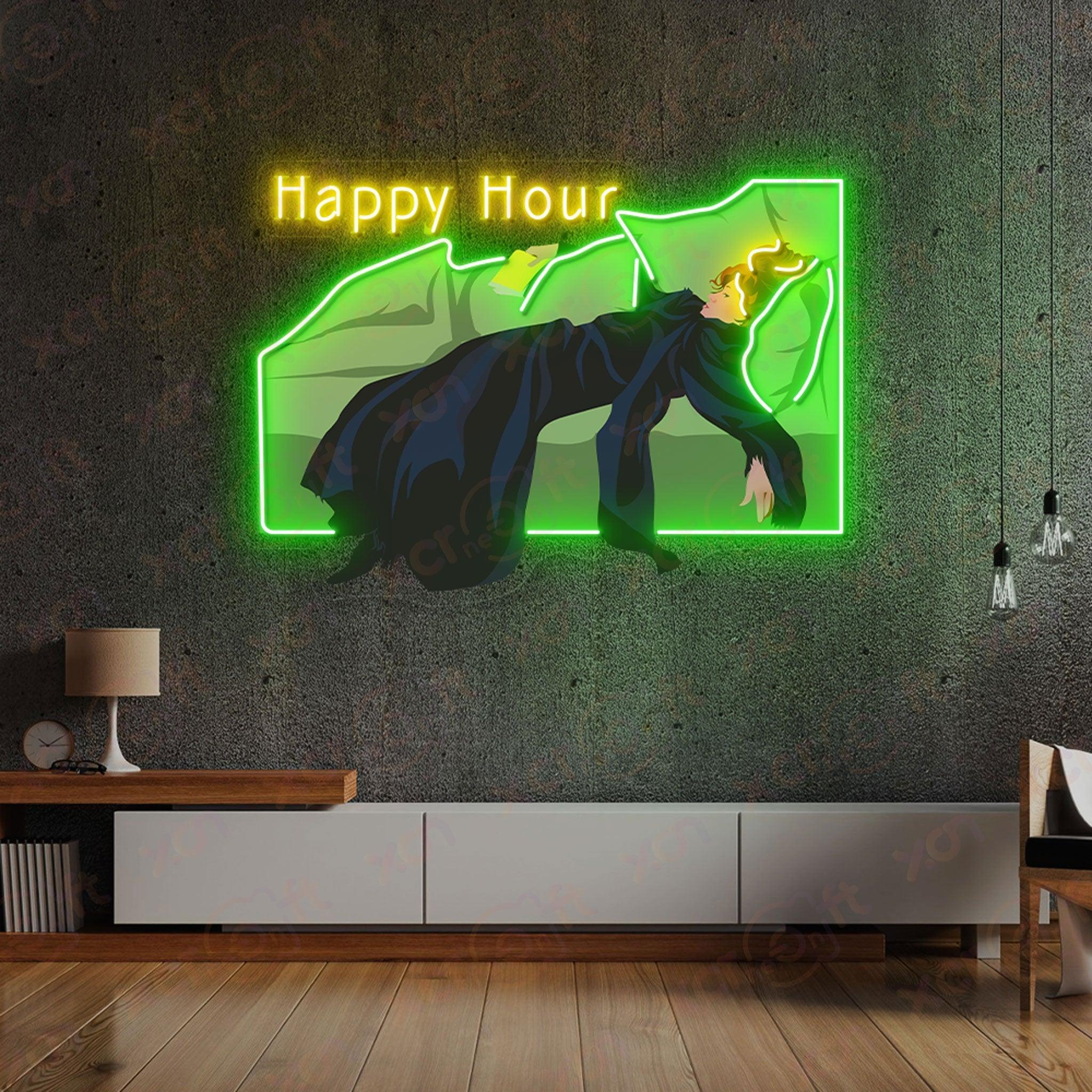 Drunk Woman UV Printed LED Neon Sign