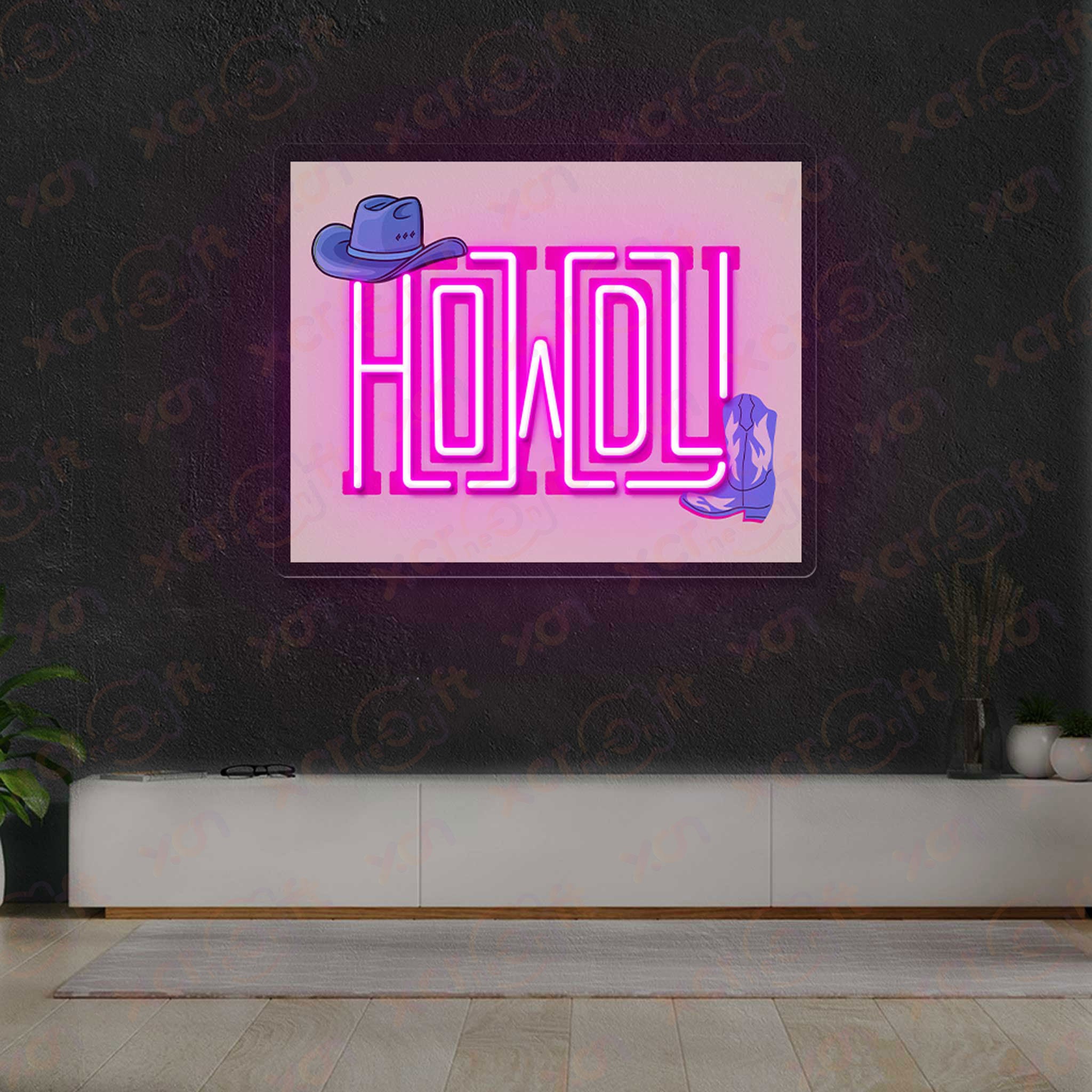 Howdy Typo UV Neon Signs