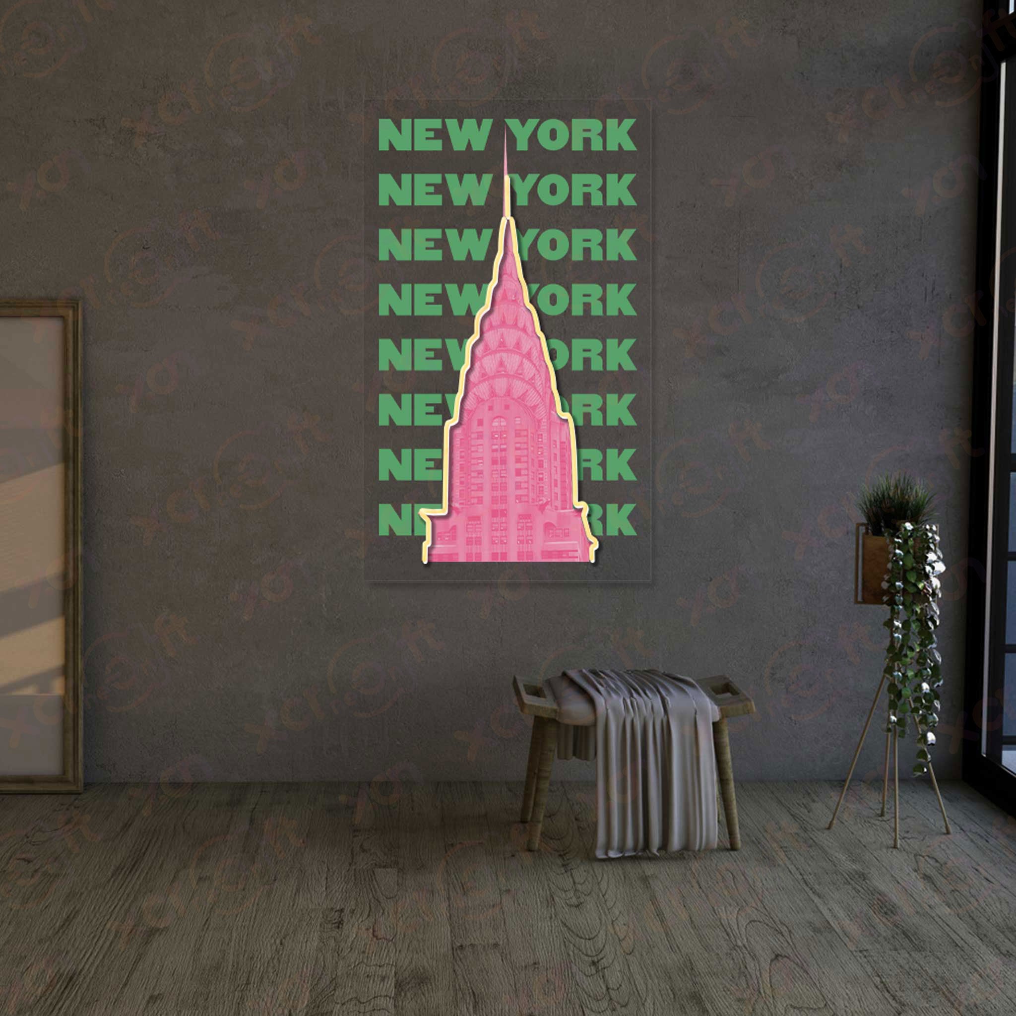 New York Retro UV Printed Neon Light