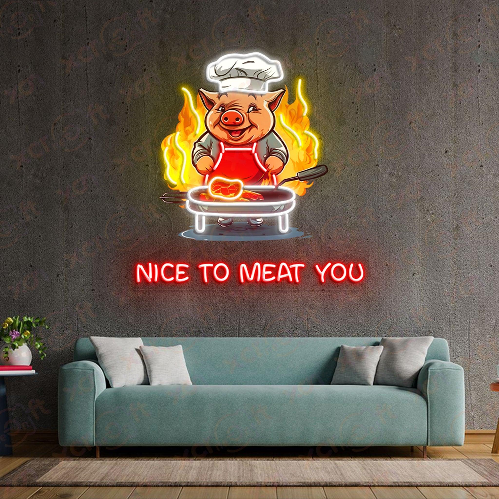 BBQ Restaurant UV Printed LED Neon Sign