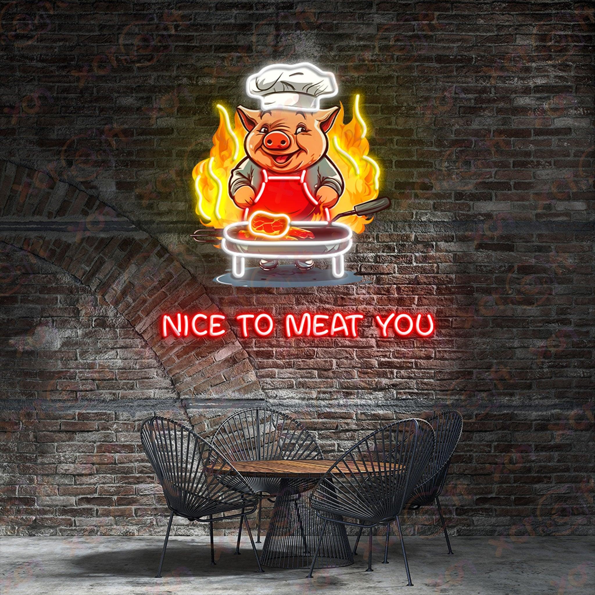 BBQ Restaurant UV Printed LED Neon Sign