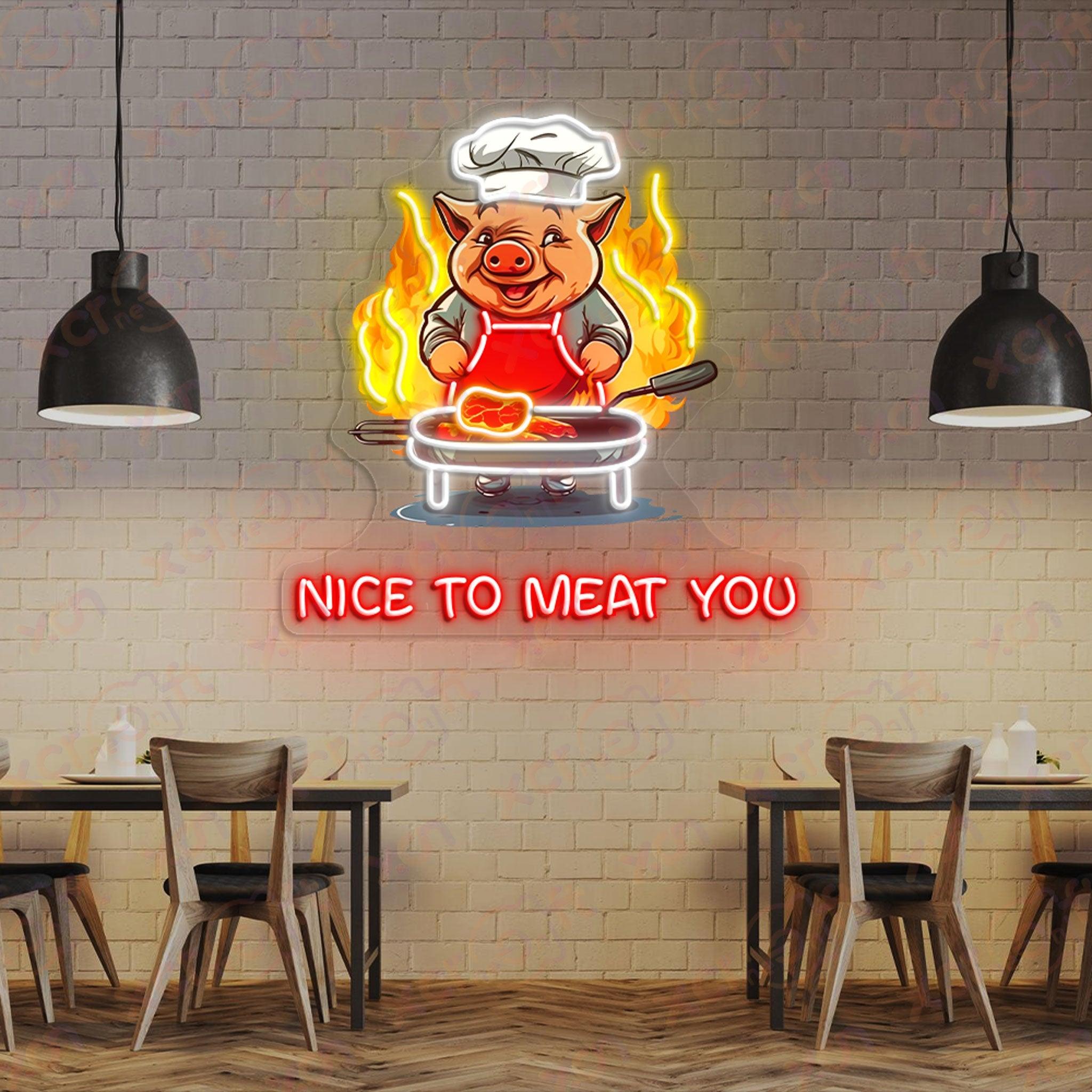 BBQ Restaurant UV Printed LED Neon Sign