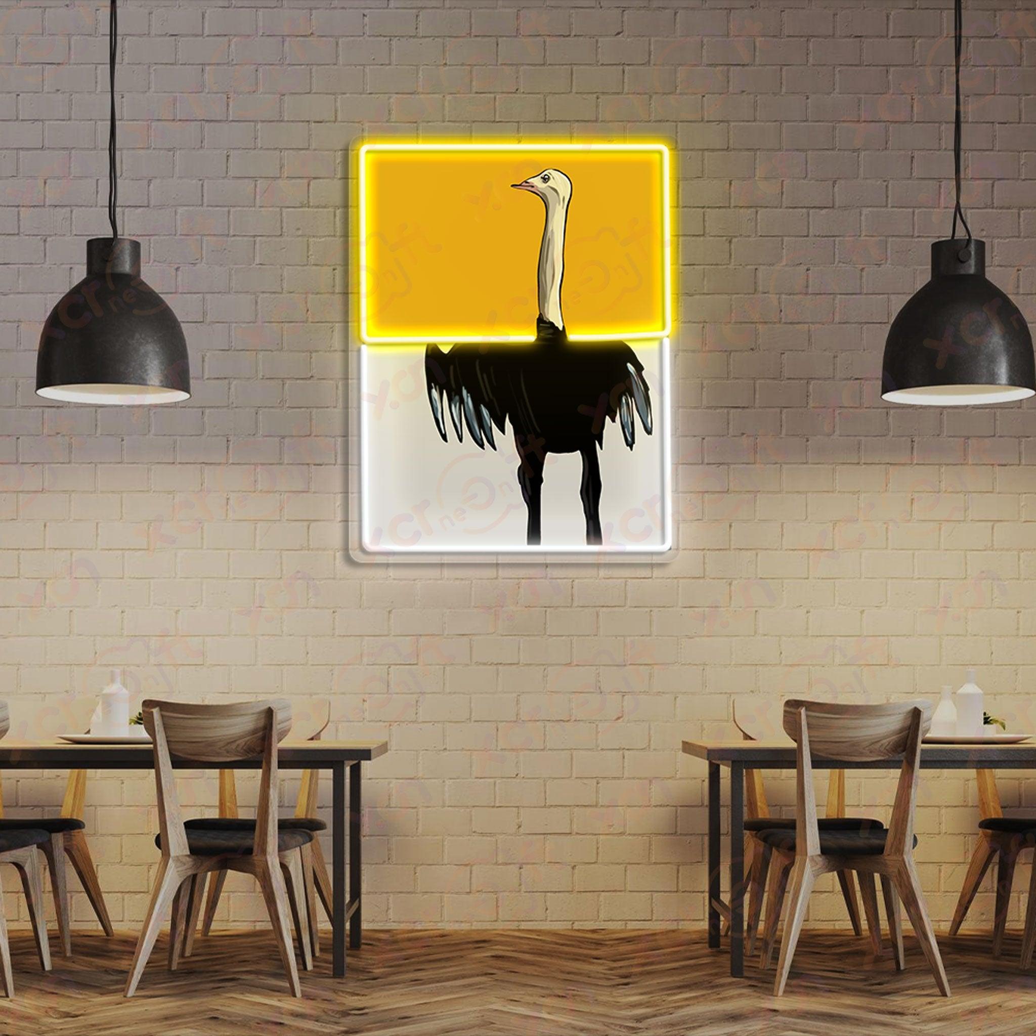 Black Ostrich LED Neon Sign