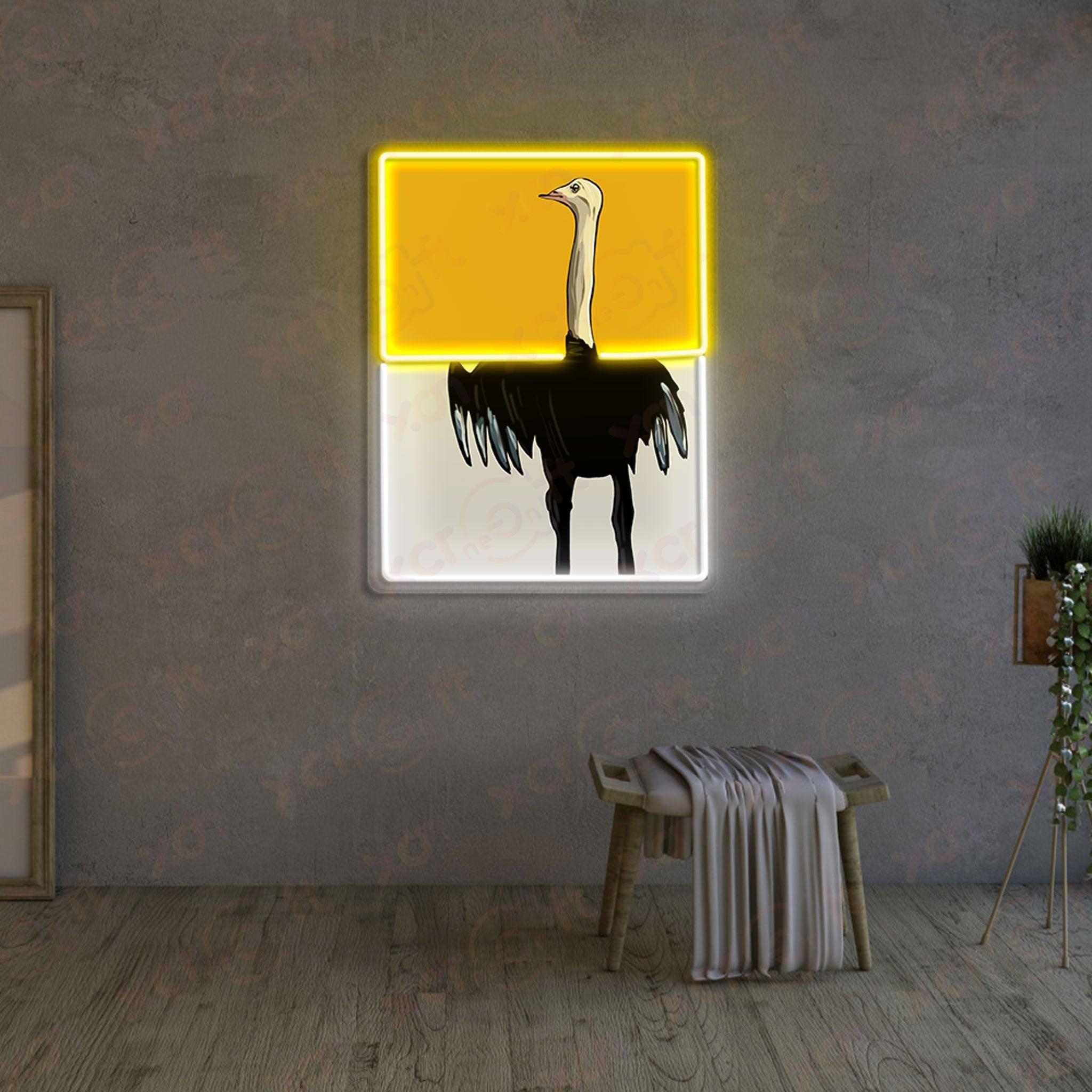 Black Ostrich LED Neon Sign