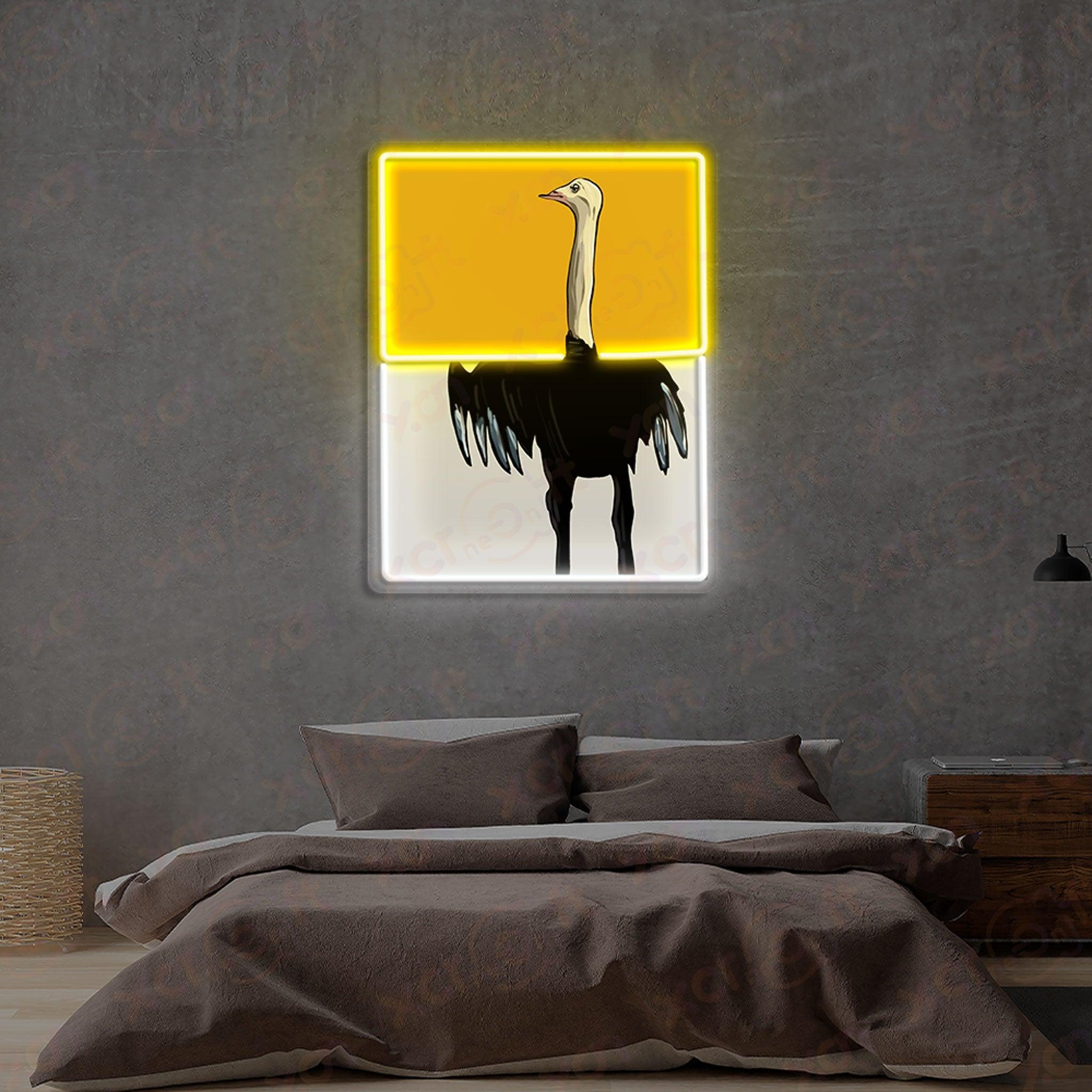 Black Ostrich LED Neon Sign