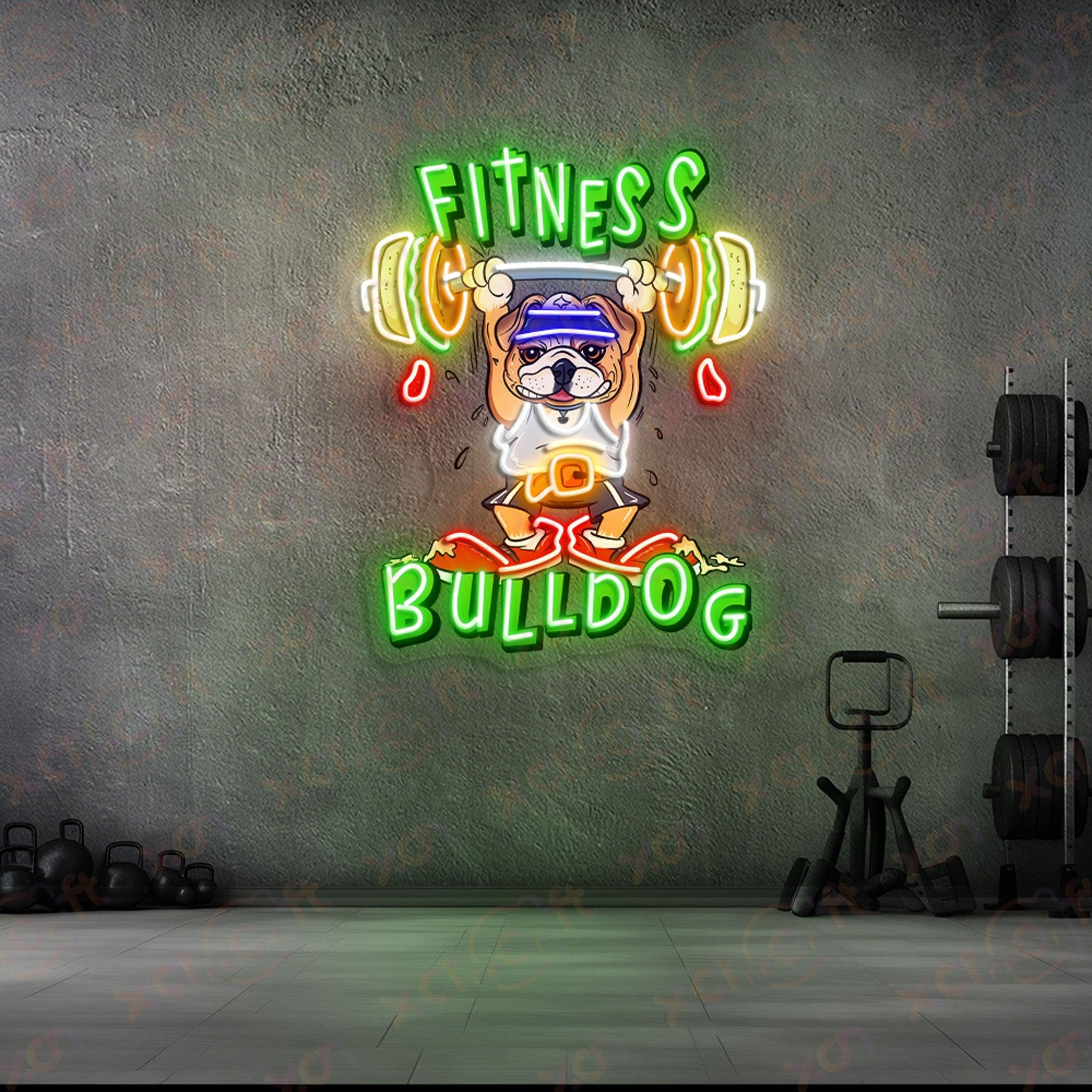 Bulldog Does Fitness LED Neon Light