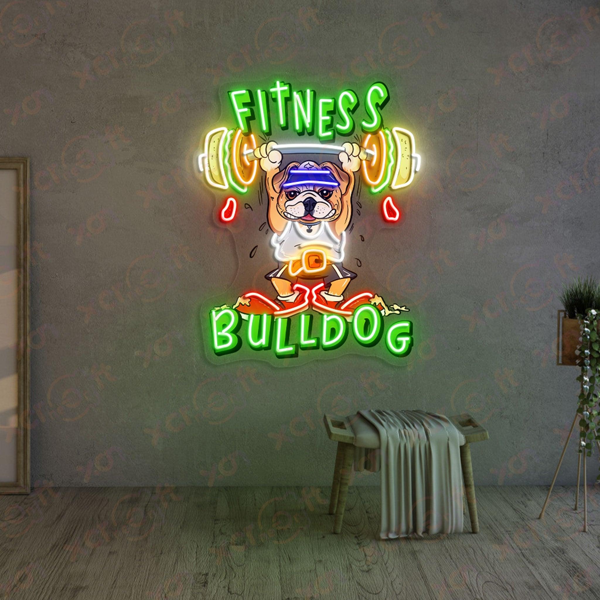 Bulldog Does Fitness LED Neon Light