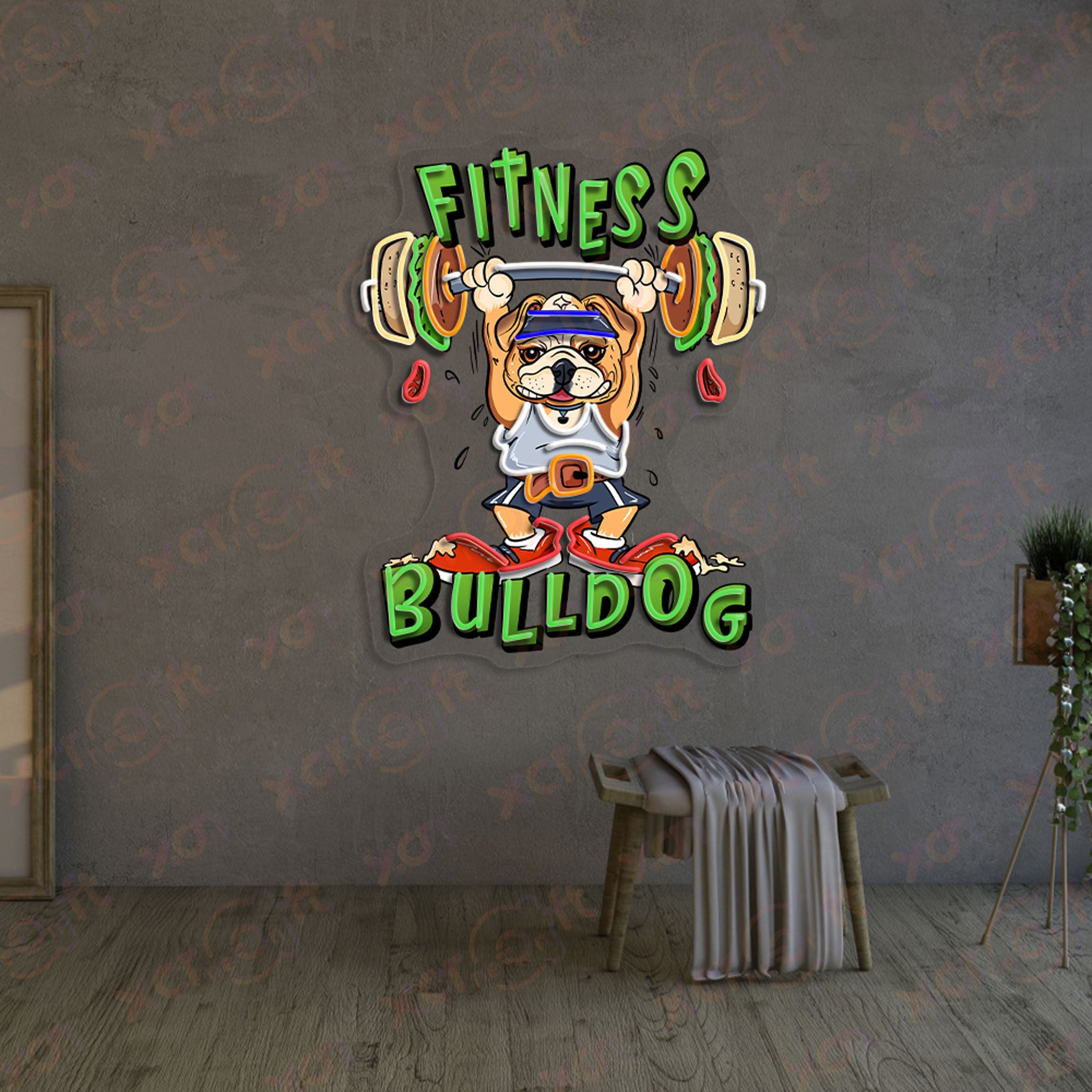 Bulldog Does Fitness LED Neon Light