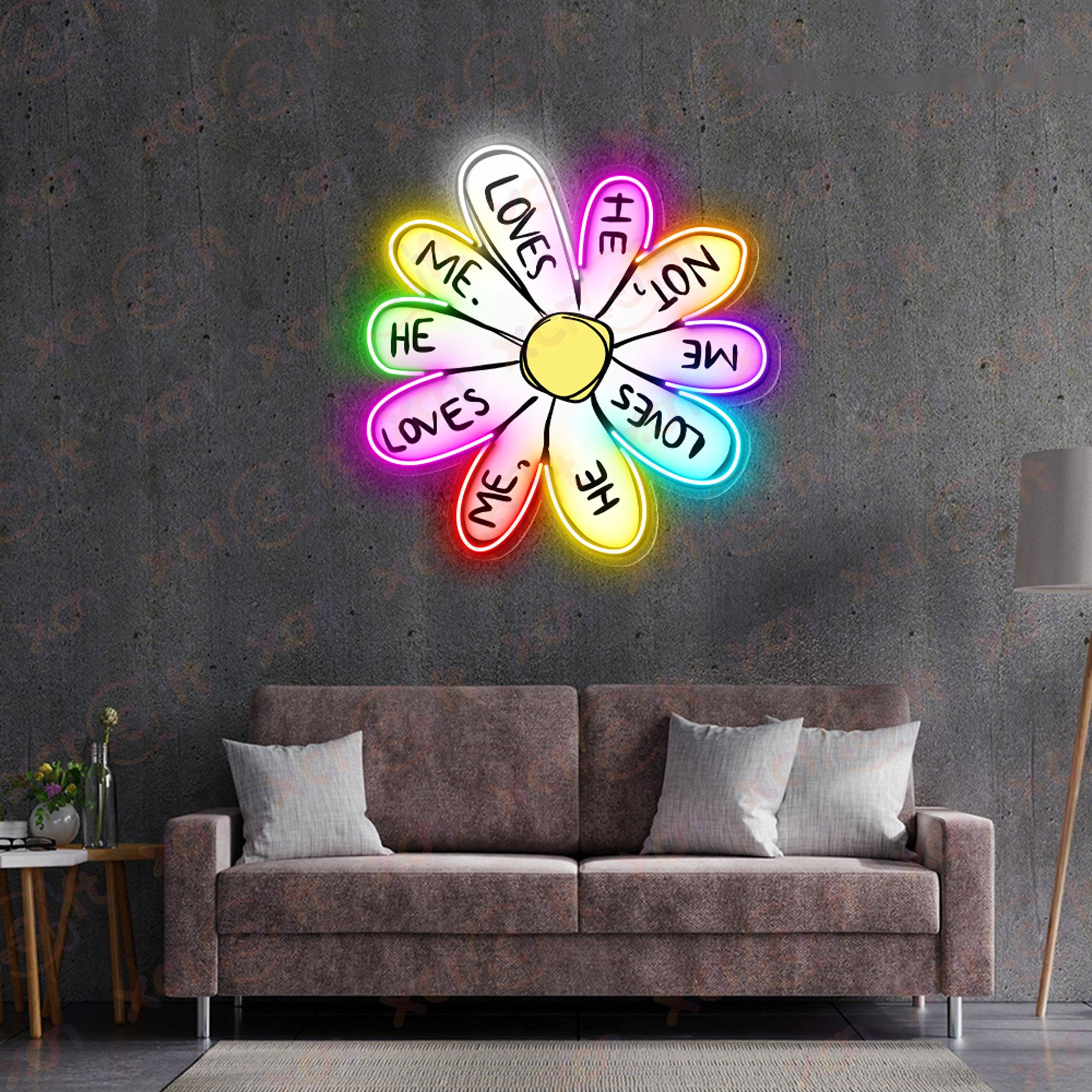 Love flower UV Printed Neon Light