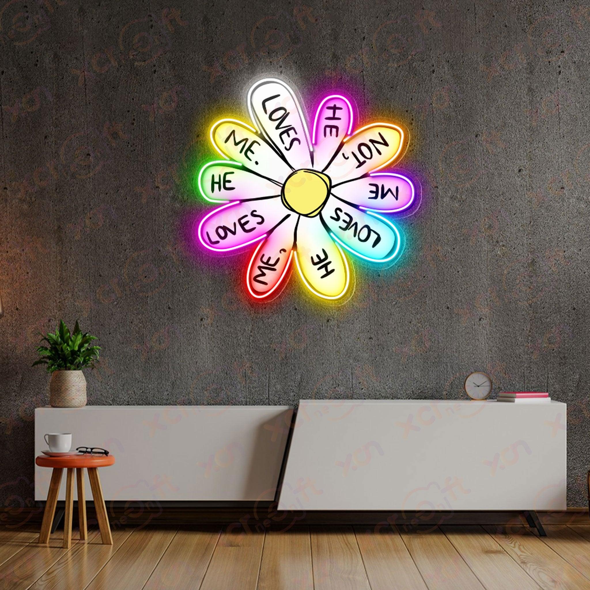 Love flower UV Printed Neon Light