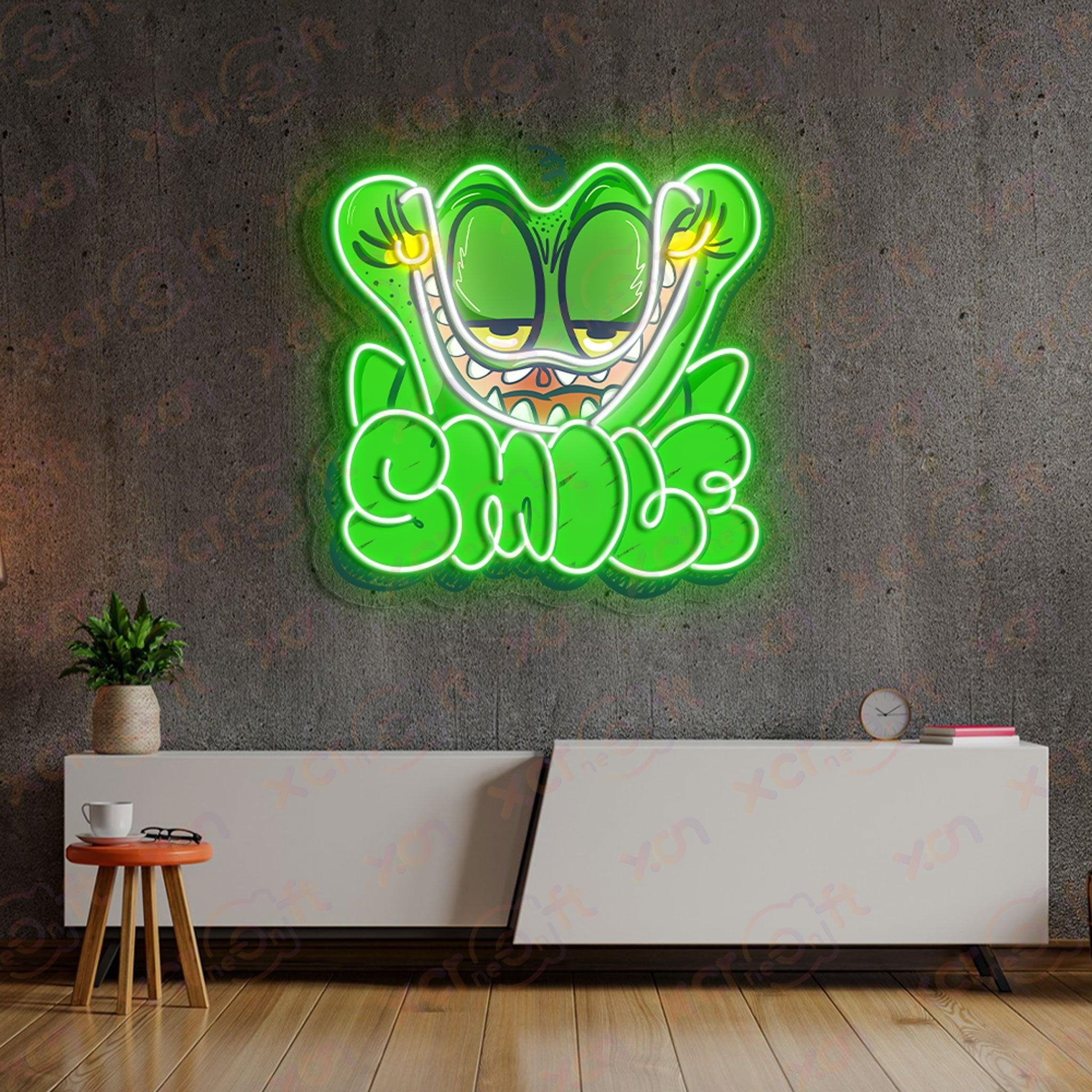 Smile Frog LED Neon Wall Art