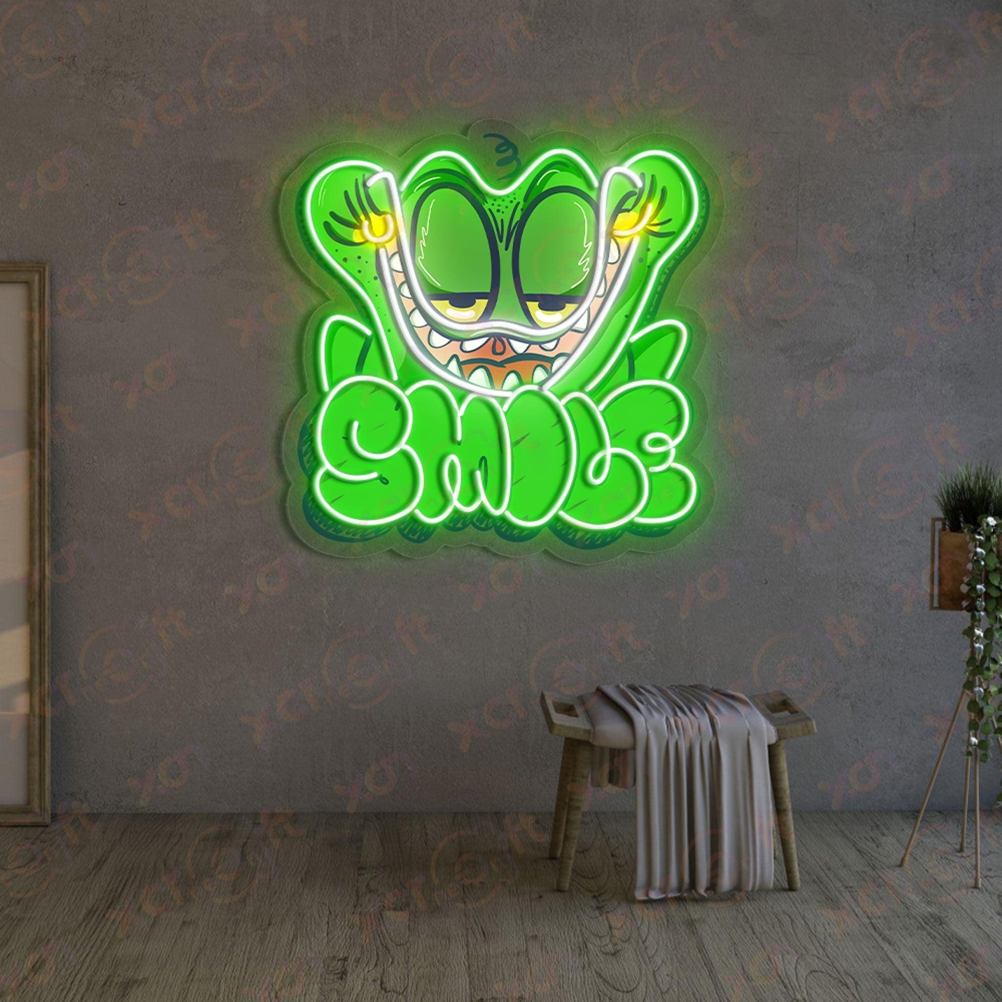 Smile Frog LED Neon Wall Art