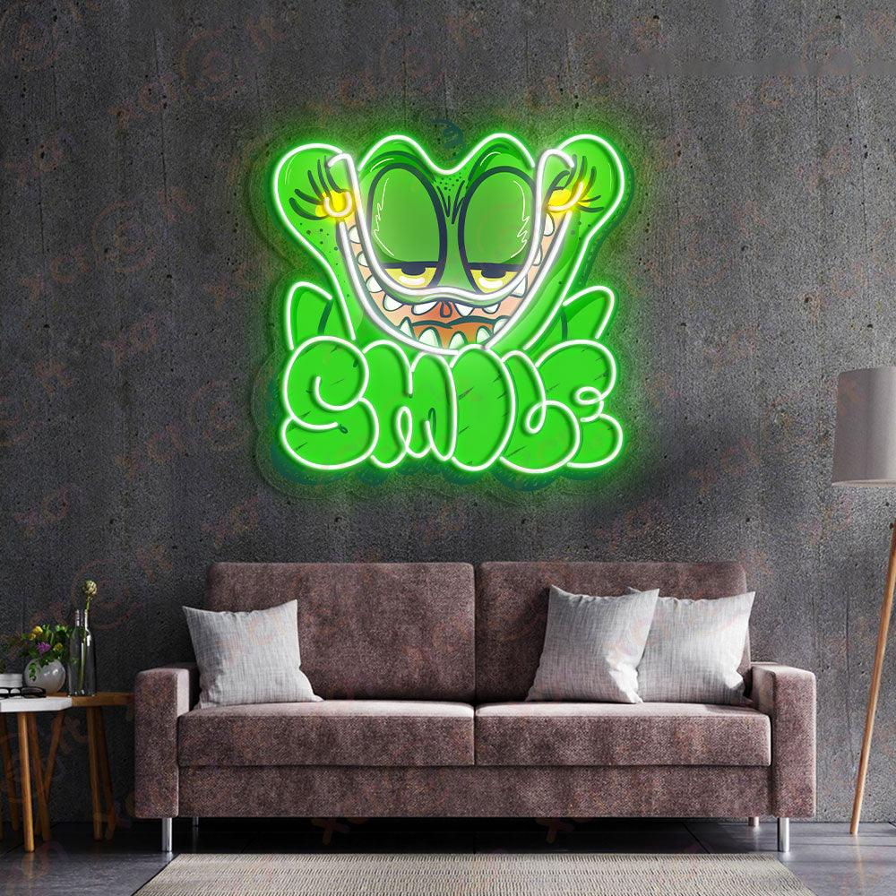 Smile Frog LED Neon Wall Art