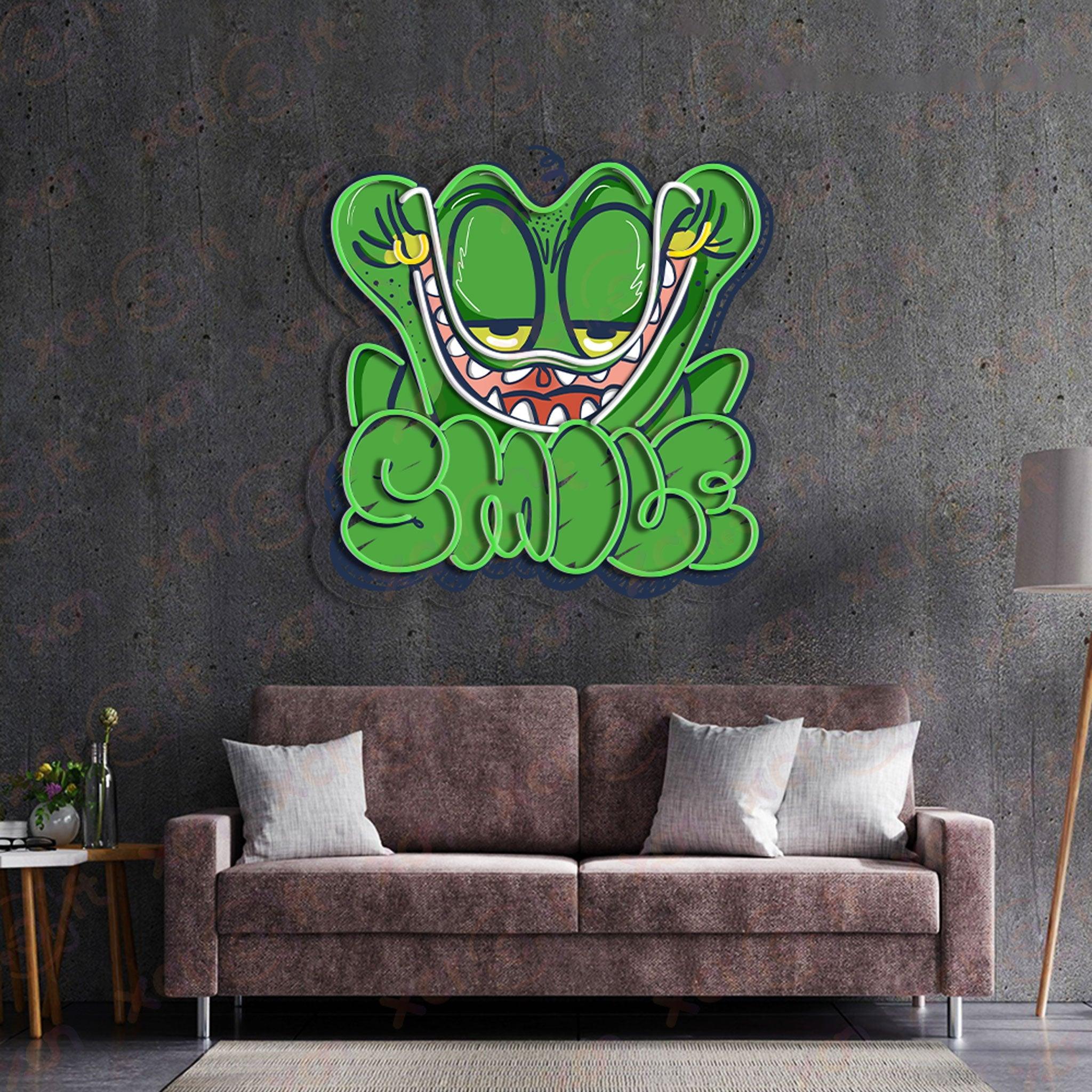 Smile Frog LED Neon Wall Art