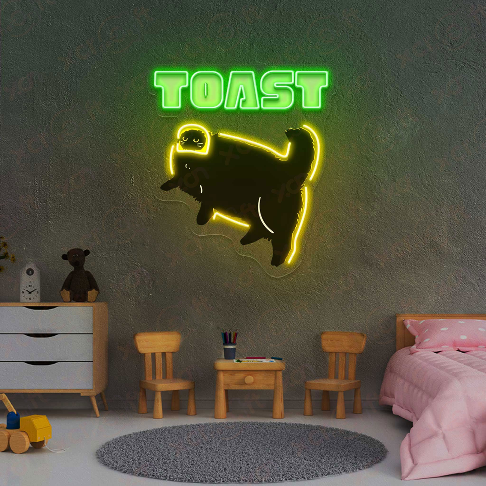 Toast Cat Custom Led Neon