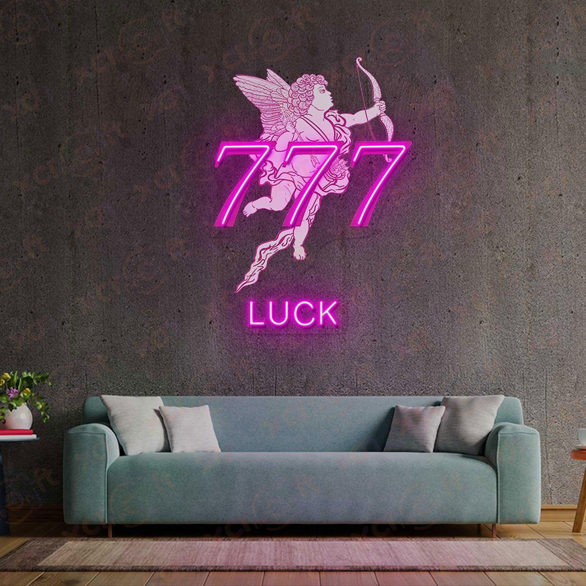 Angel number 777 Neon Wall Art