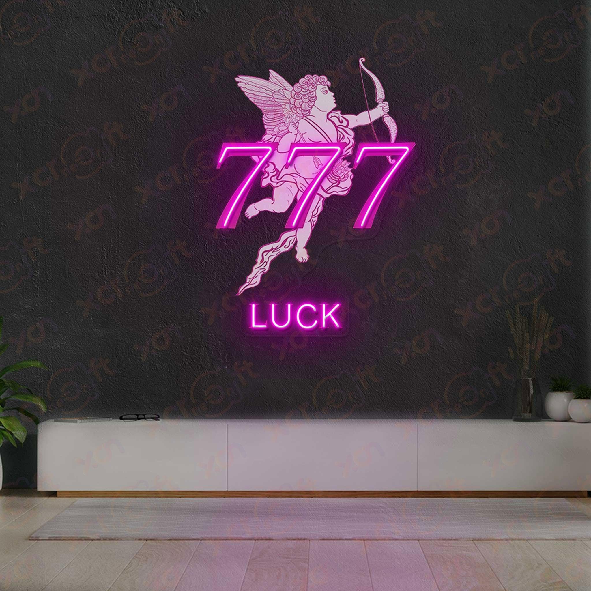 Angel number 777 Neon Wall Art