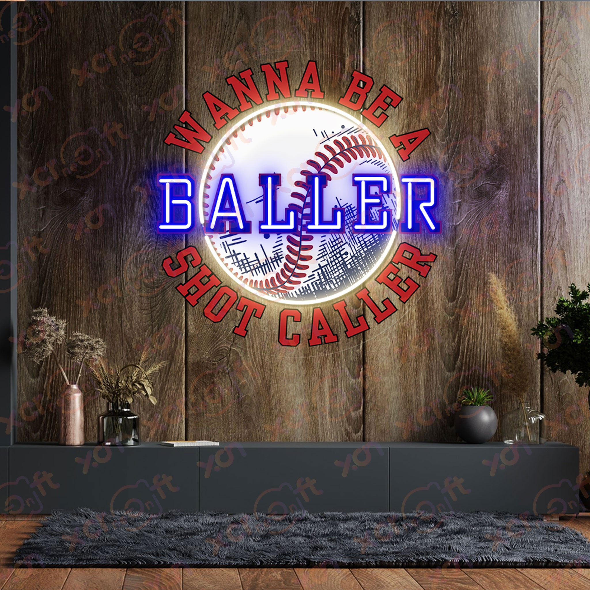 Wanna Be a Baller Neon Signs Gaming Room