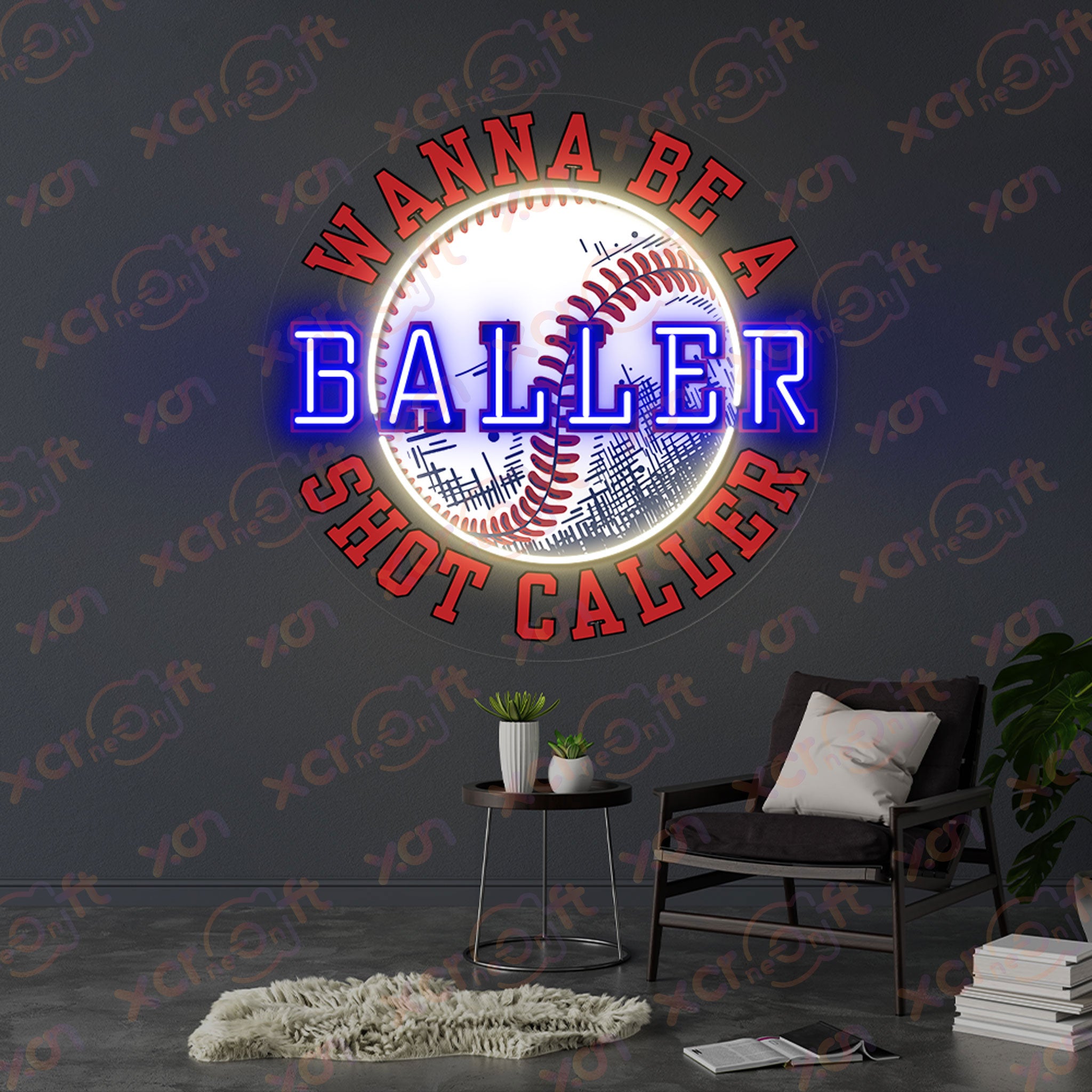 Wanna Be a Baller Neon Signs Gaming Room