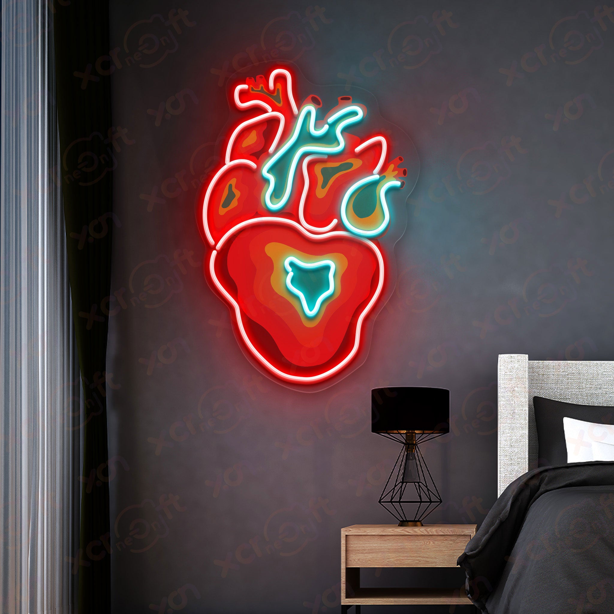 Anatomy Heart Printed LED Neon Sign