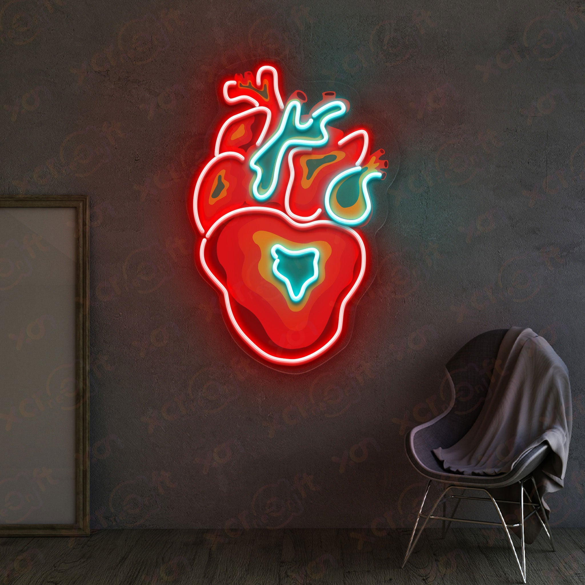 Anatomy Heart Printed LED Neon Sign