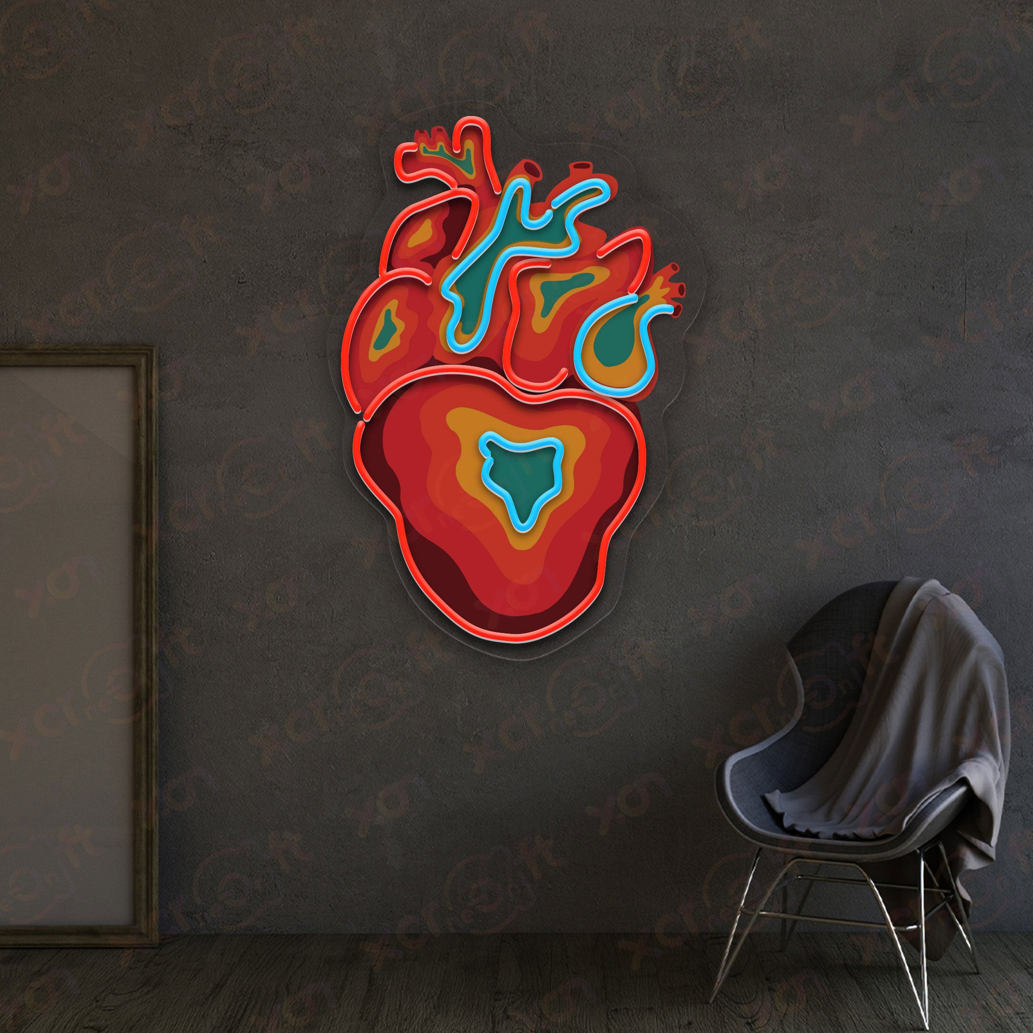 Anatomy Heart Printed LED Neon Sign