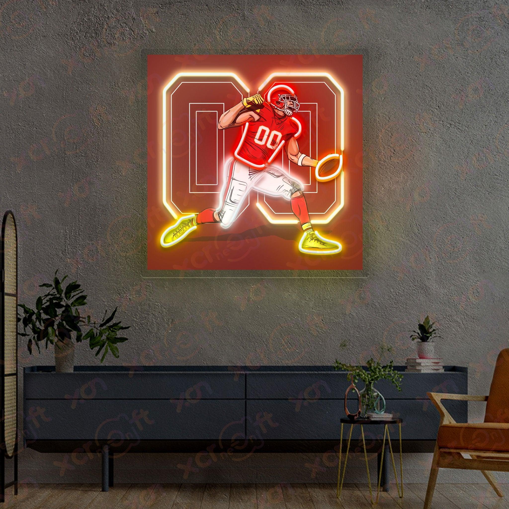 Football Player Neon Light Sport Decoration Wall