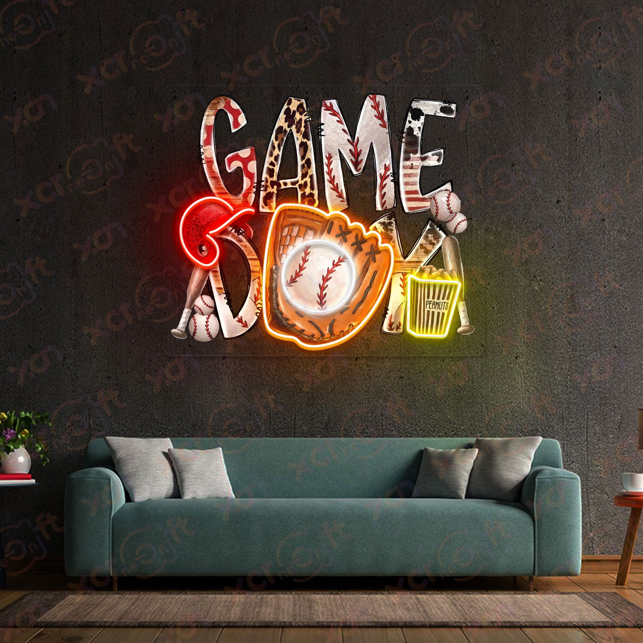 Game Day Baseball Neon Signs Sport Room Decor